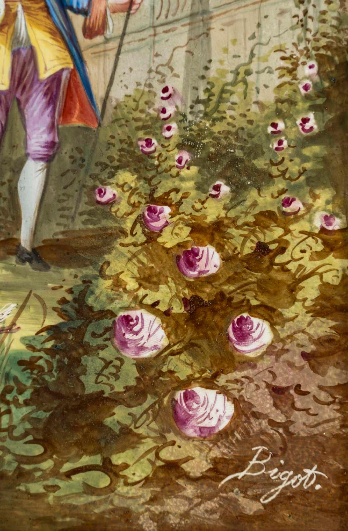 Coppia di dipinti, pittura su porcellana, XIX secolo, periodo di Napoleone III. In condizioni buone in vendita a Saint-Ouen, FR