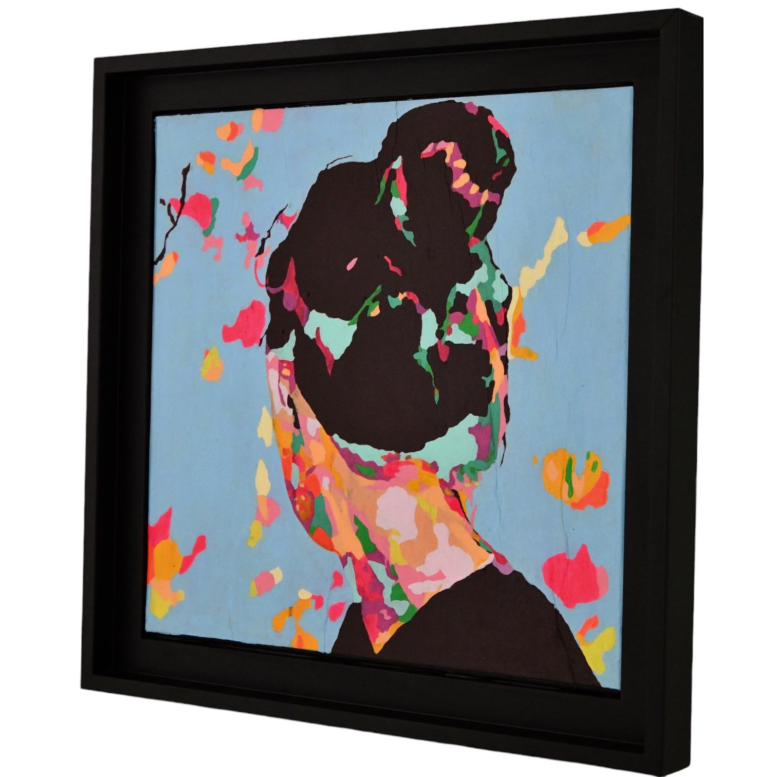 Modern Pair of paintings Violette & Capucine by Frédérique Tristant. For Sale