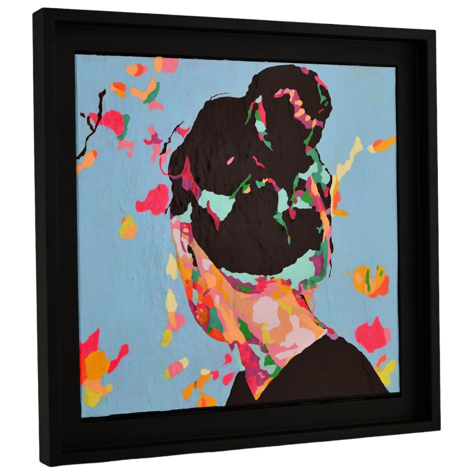 French Pair of paintings Violette & Capucine by Frédérique Tristant. For Sale