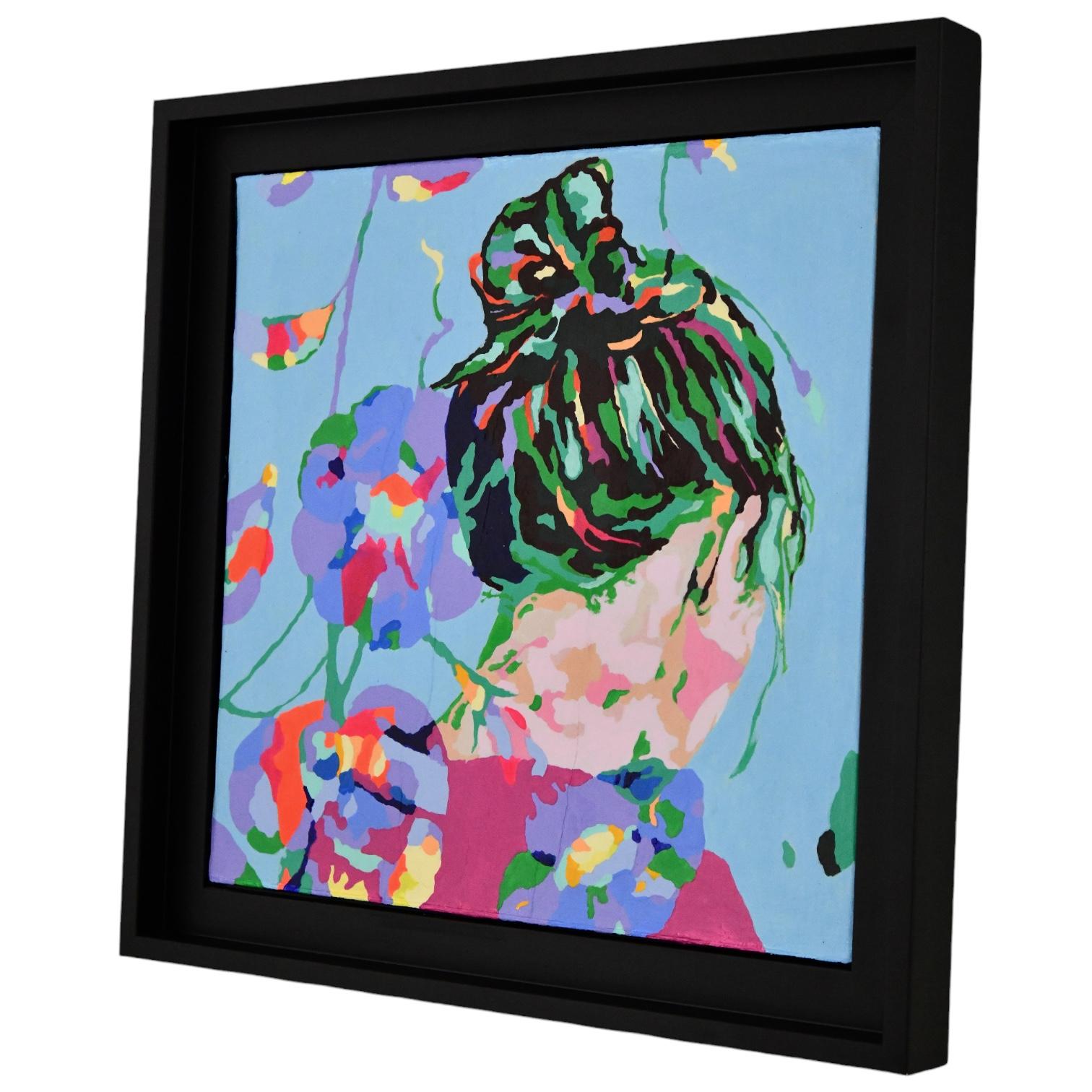 Pair of paintings Violette & Capucine by Frédérique Tristant. For Sale 1