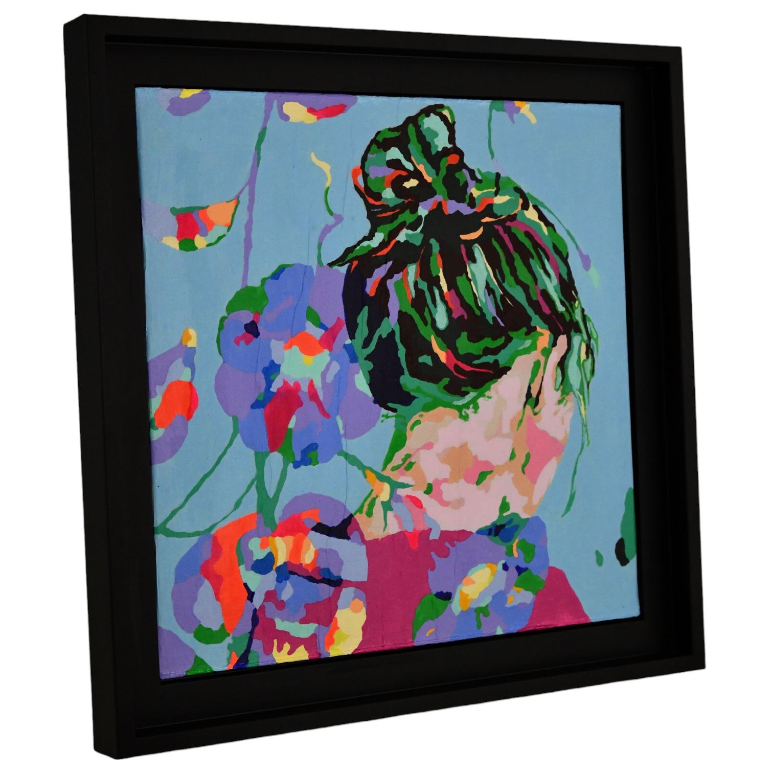 Pair of paintings Violette & Capucine by Frédérique Tristant. For Sale 2