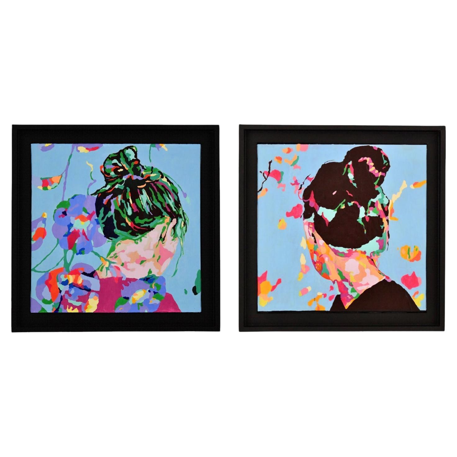 Pareja de cuadros Violette & Capucine de Frédérique Tristant.