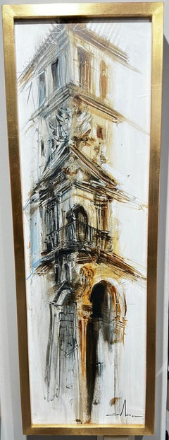 Pair of paintings "Windows of Trujillo" by Abraham Pinto, 21st Century