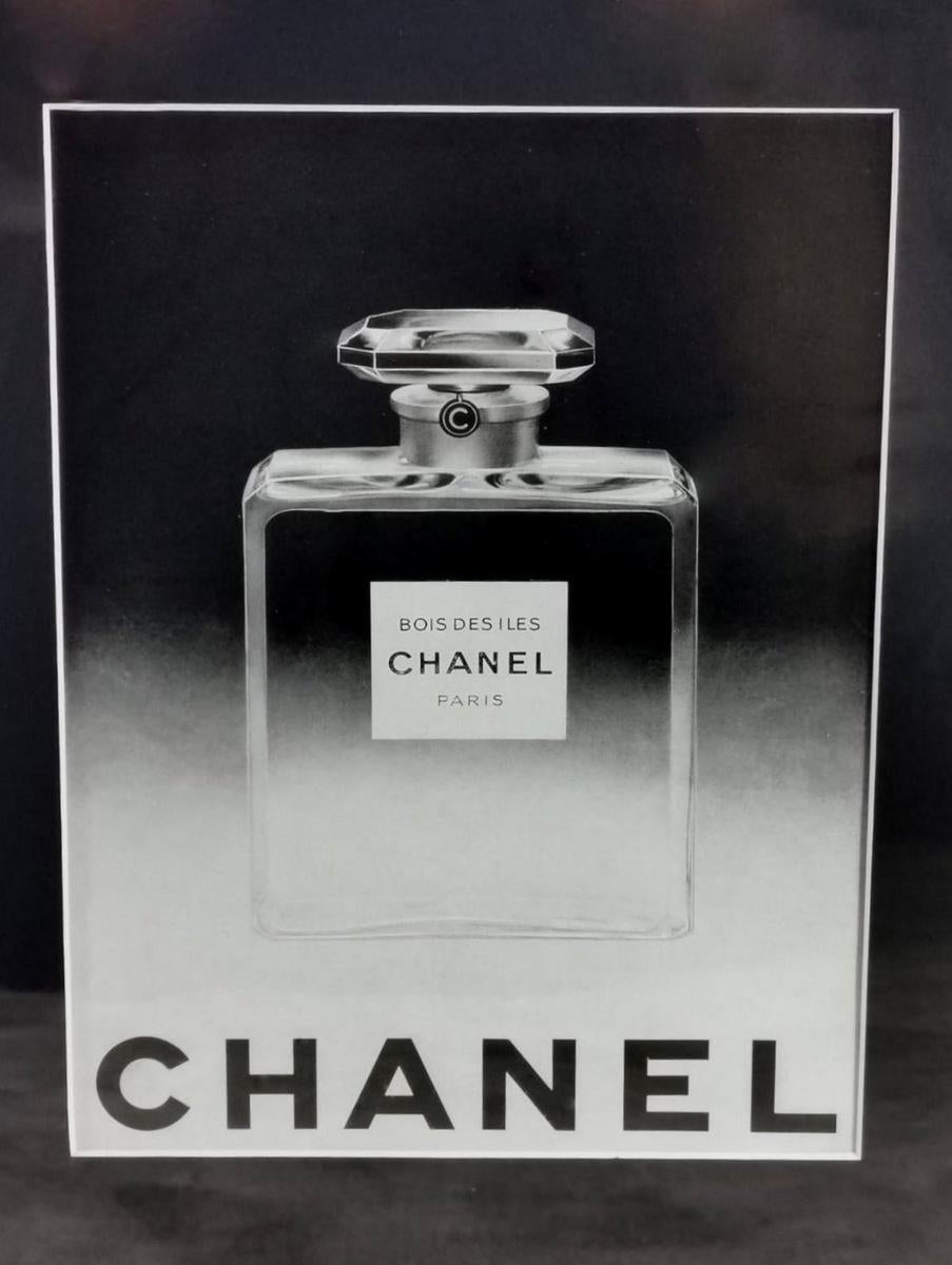Patinated Pair of Paintings with Original Chanel Perfume Advertising, 1950s