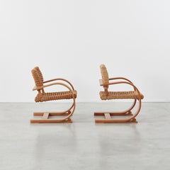 Pair of Pair of Audoux & Minet Rope Armchairs for Vibo Vesoul, France, c1940
