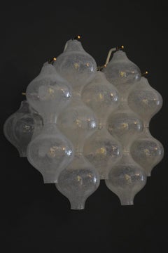 Large Pair of Kalmar bubble Glass sconces, Vienna Austria, 1970s
