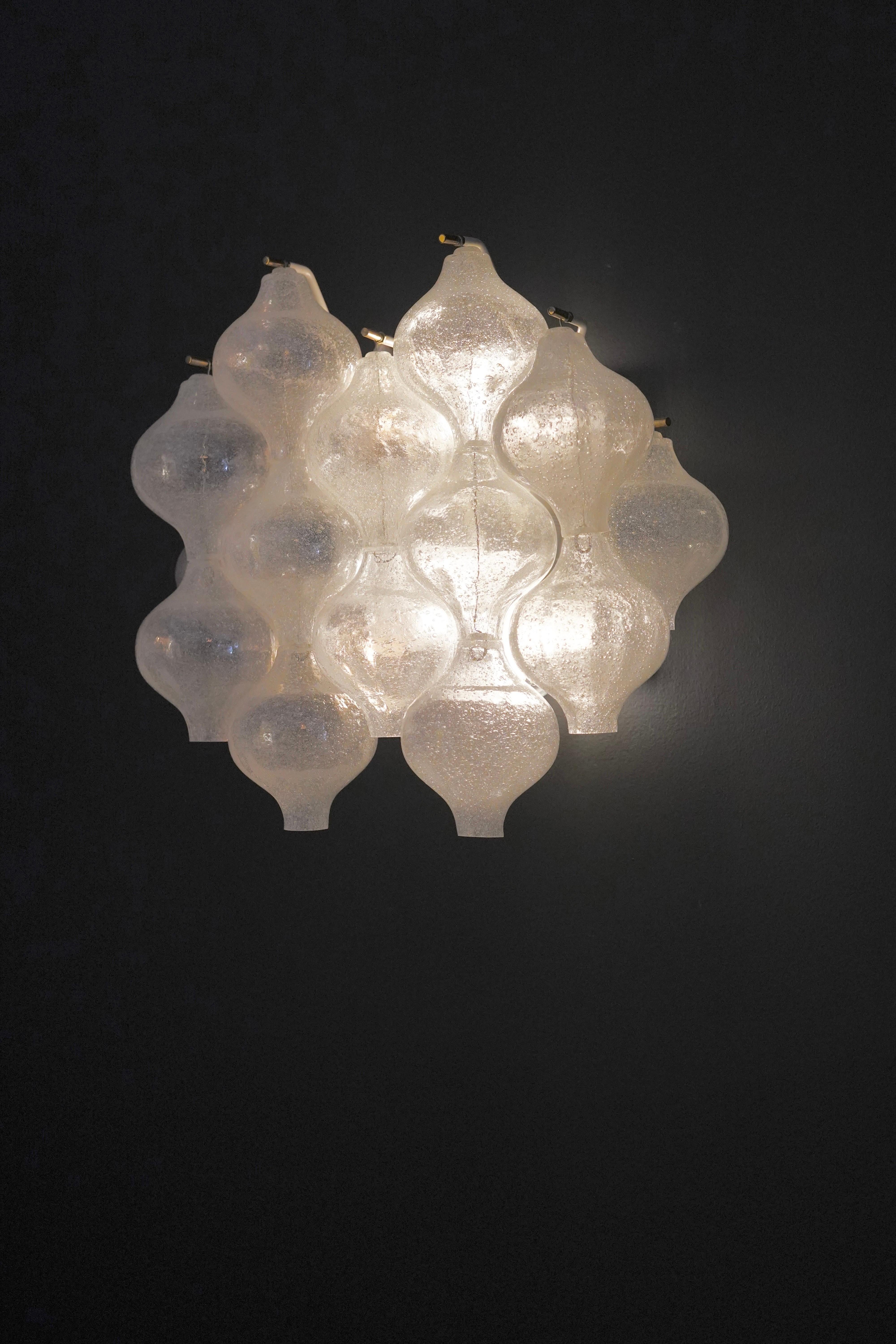 Autrichien Paire d'appliques en verre bullé Kalmar, Vienne Autriche, 1970 en vente