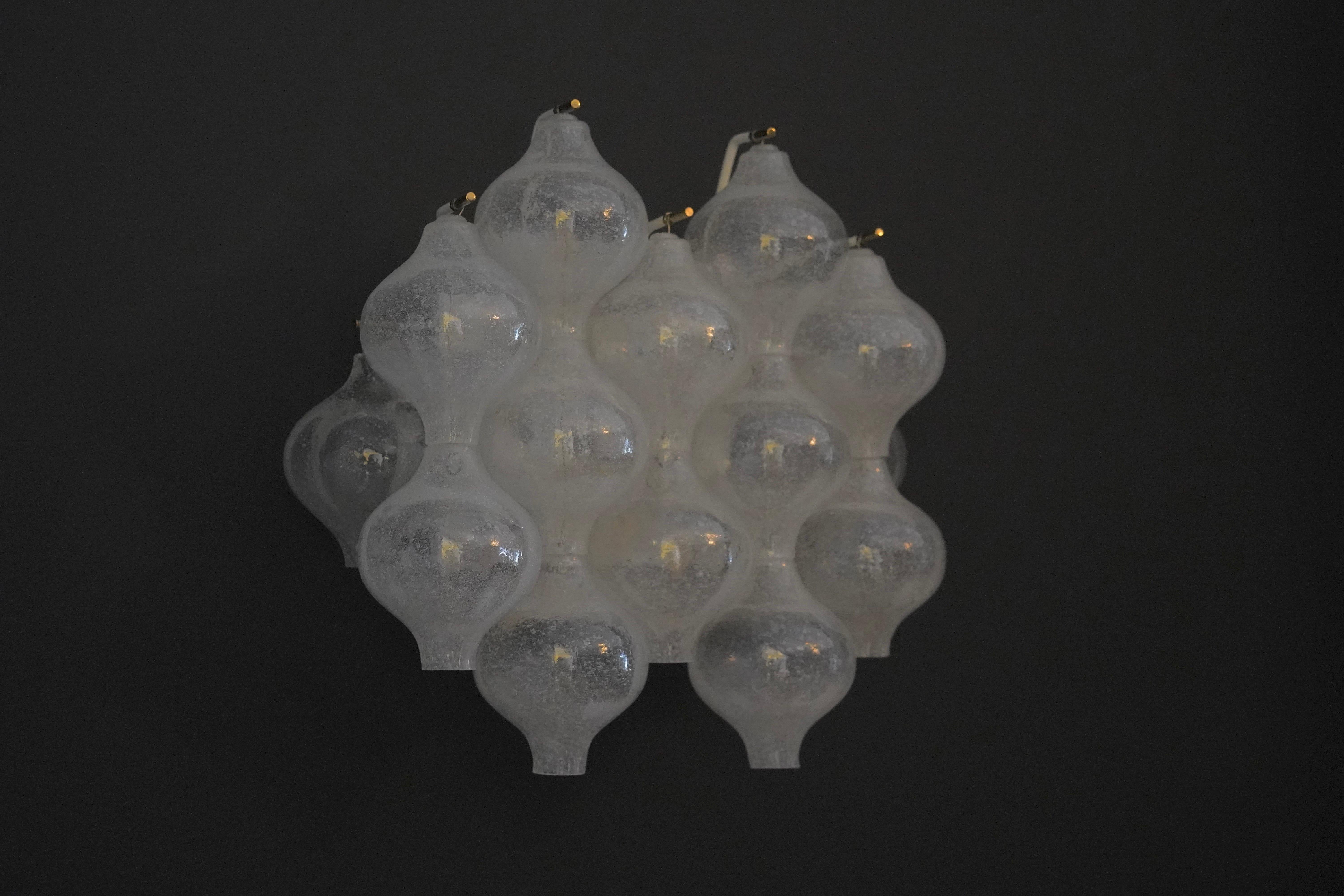 Moulage Paire d'appliques en verre bullé Kalmar, Vienne Autriche, 1970 en vente