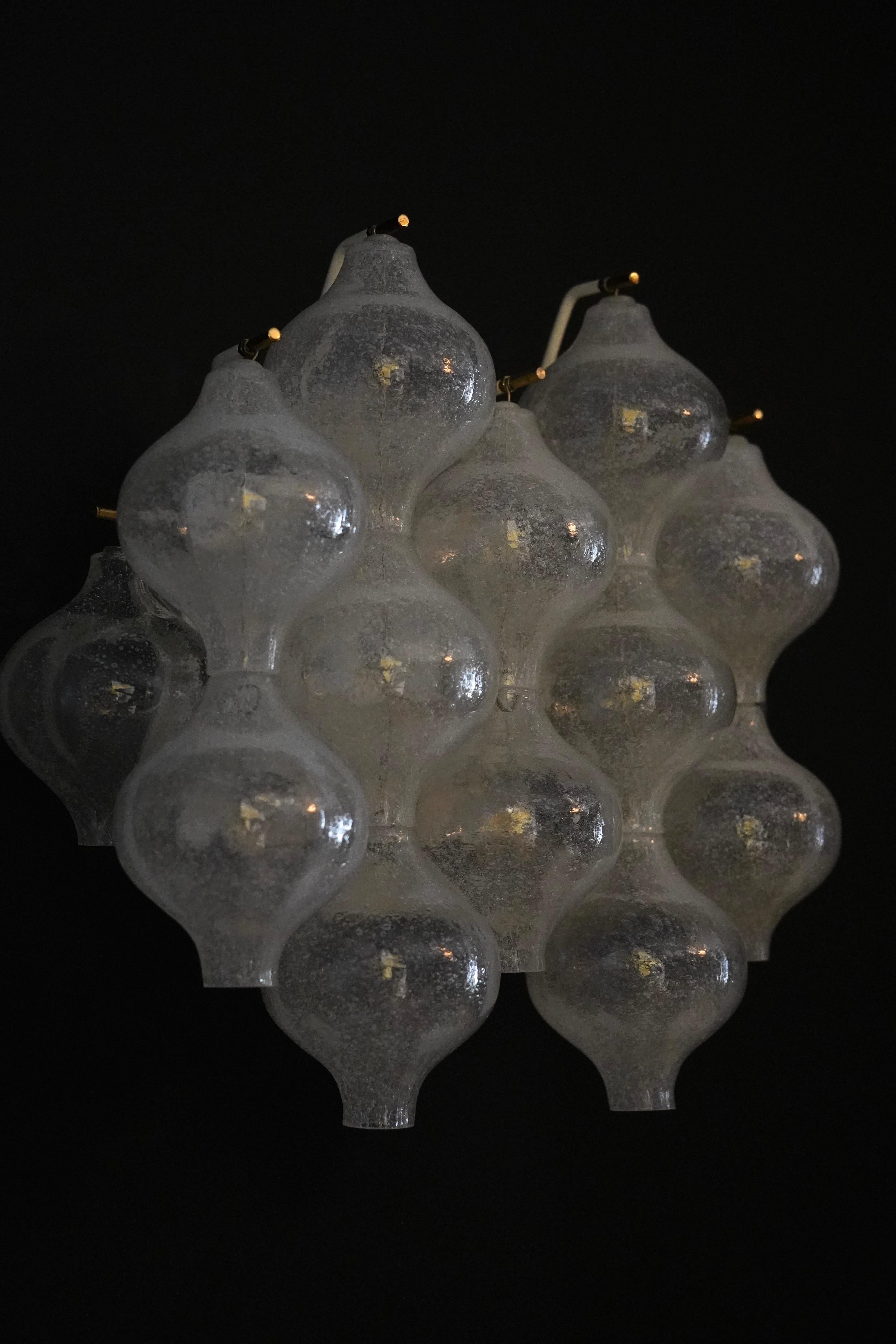 Métal Paire d'appliques en verre bullé Kalmar, Vienne Autriche, 1970 en vente