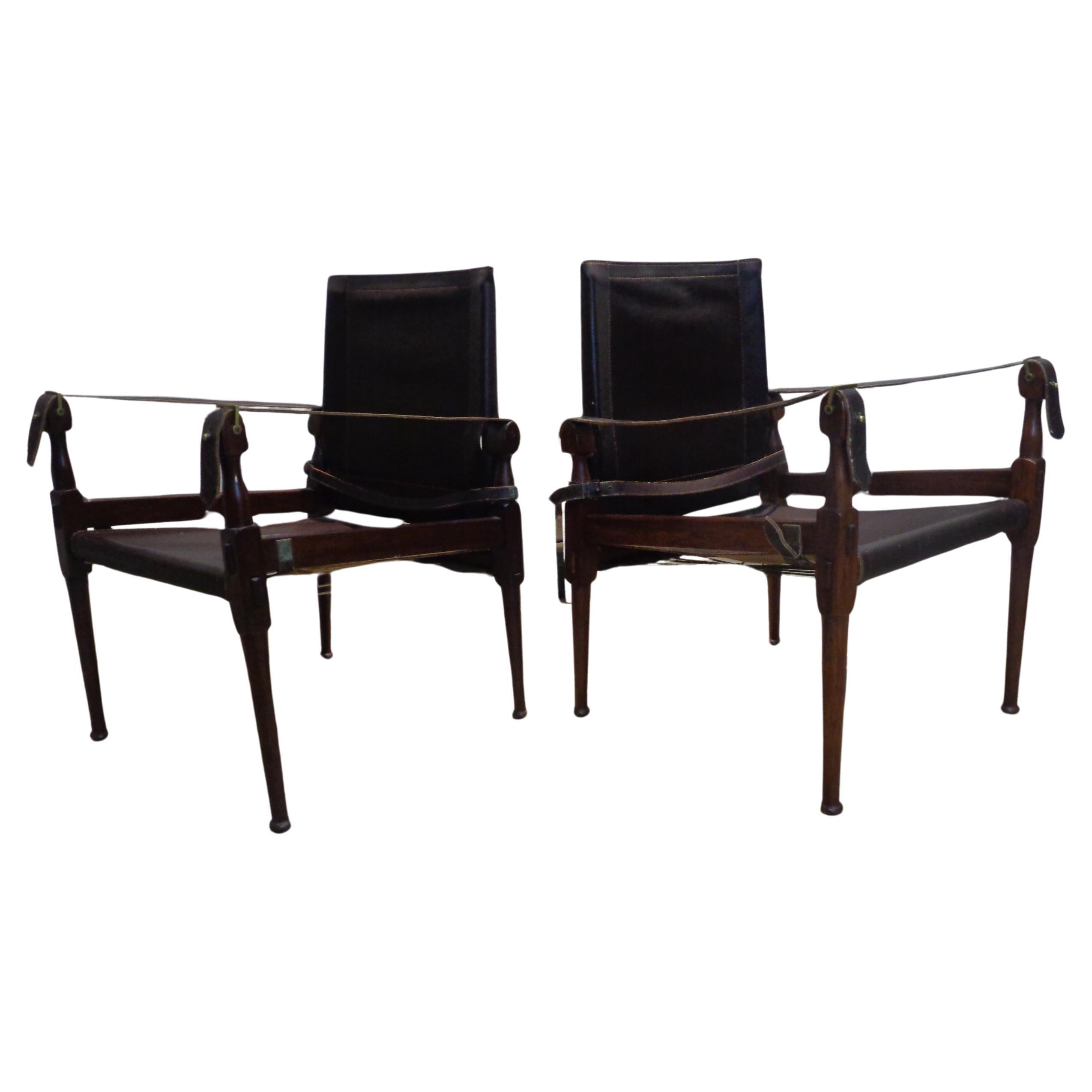  Campaign Style Safari Chairs, M. Hayat & Bros. 1960-1970 For Sale 3