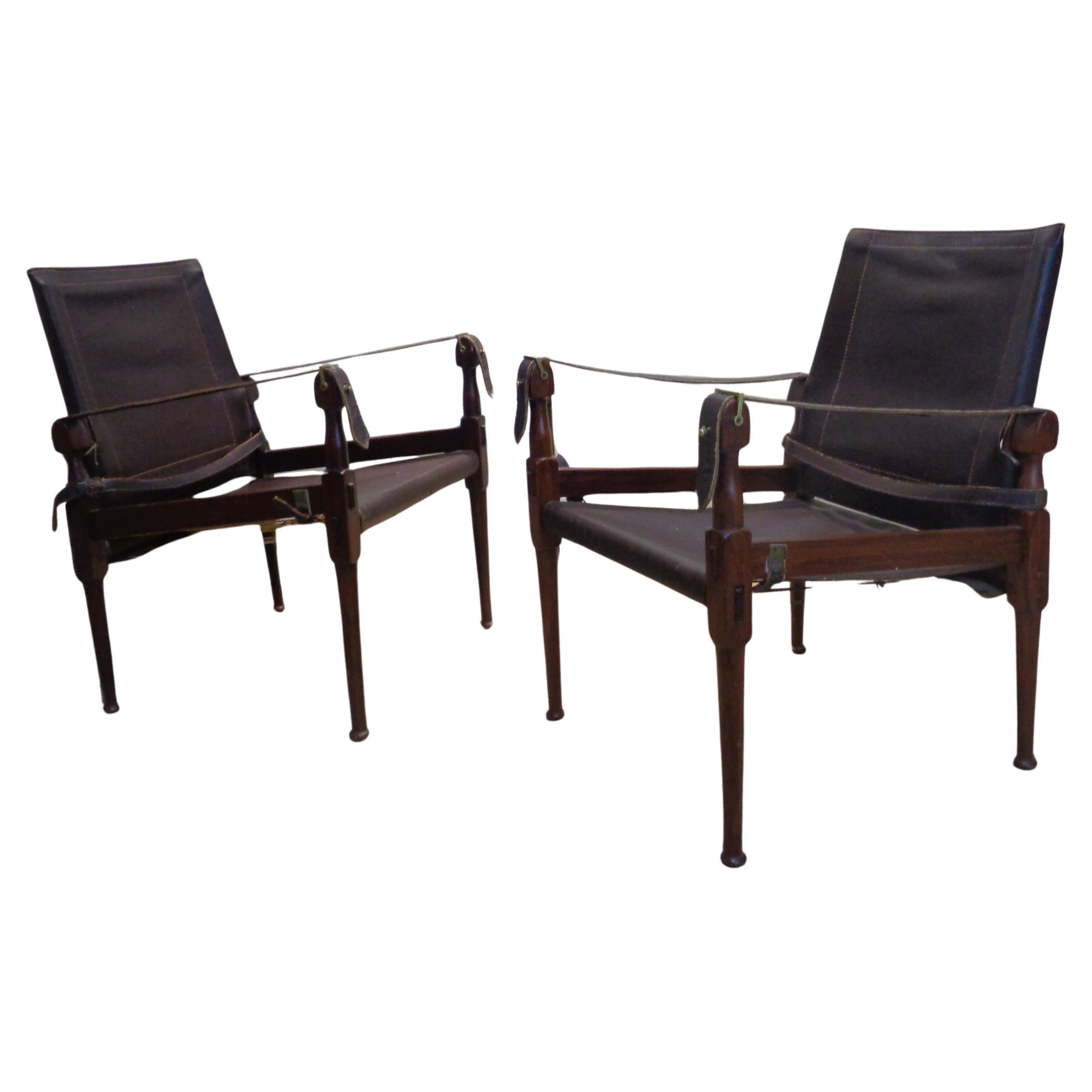  Campaign Style Safari Chairs, M. Hayat & Bros. 1960-1970 For Sale 4
