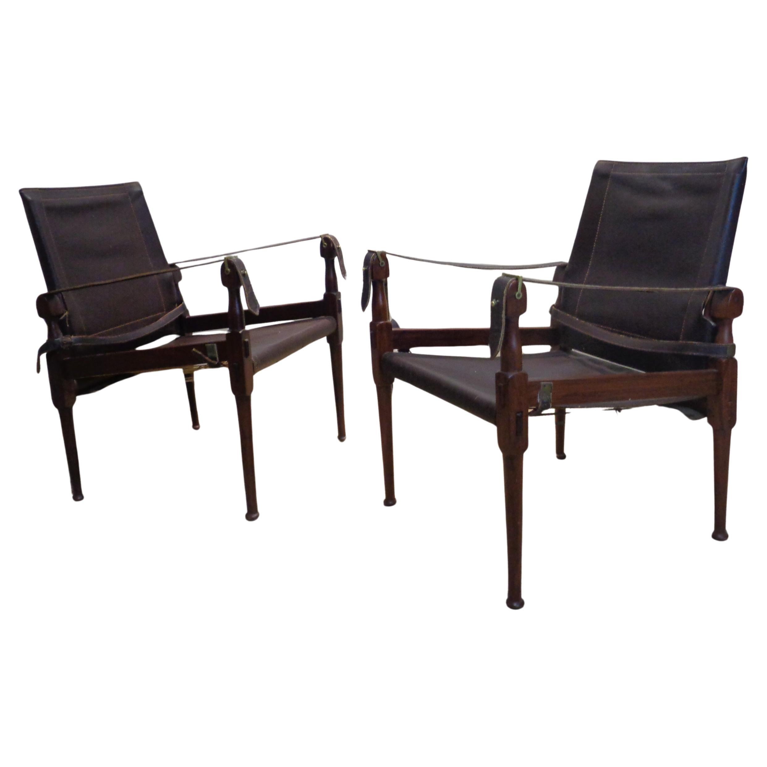 Campaign Style Safari Chairs, M. Hayat & Bros. 1960-1970 4