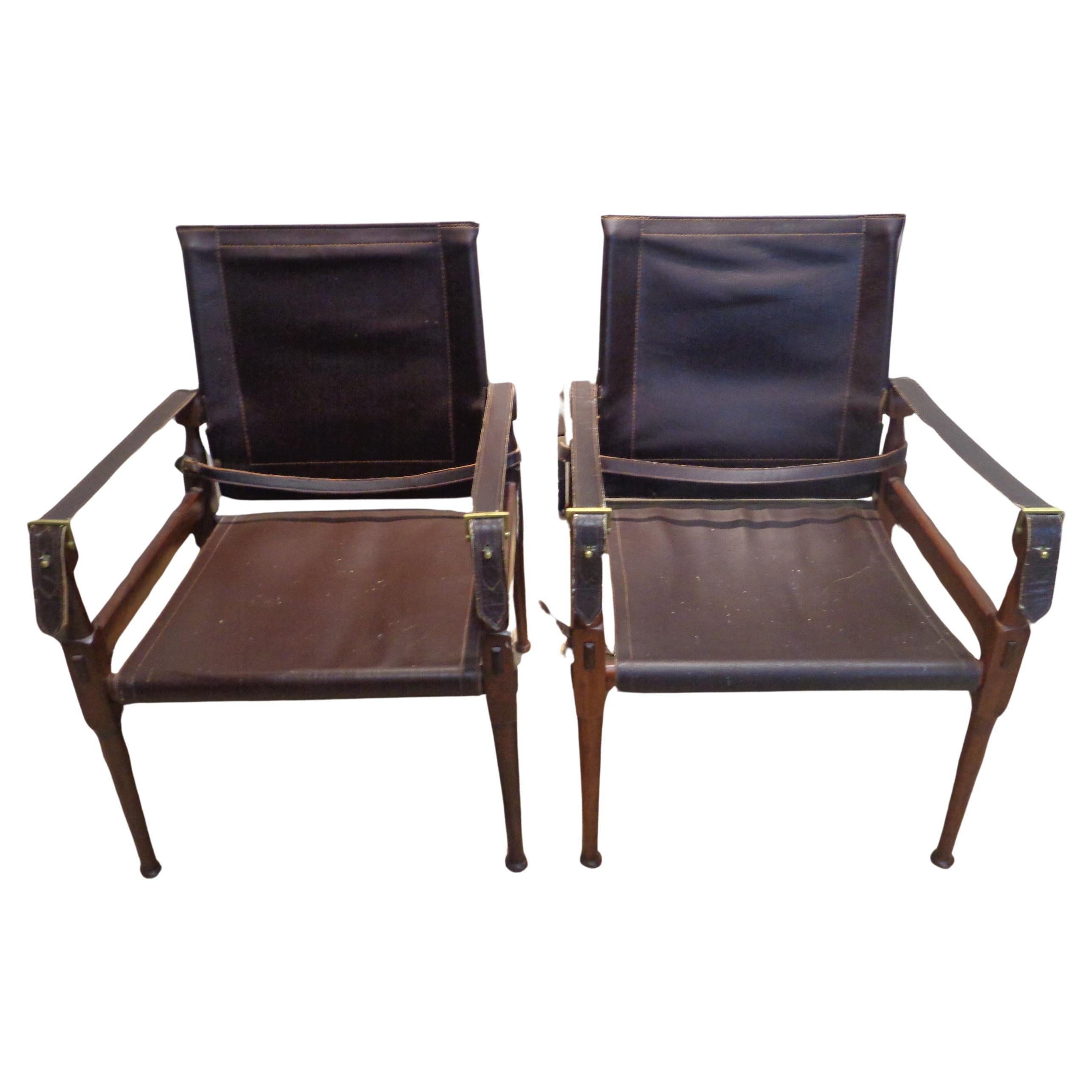 Pakistani  Campaign Style Safari Chairs, M. Hayat & Bros. 1960-1970 For Sale