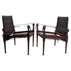 Pair of Campaign Style Safari Chairs, 1960-1970