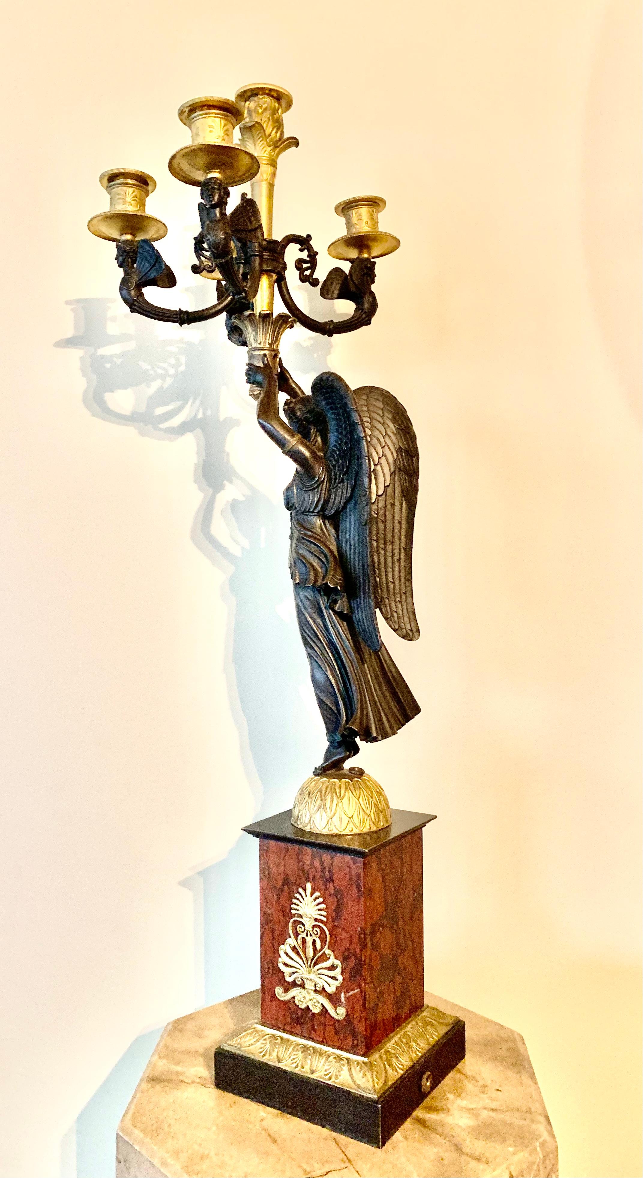 Paire de candélabres en bronze figuratif de style Premier Empire signés Rabiat, 1805 en vente 6