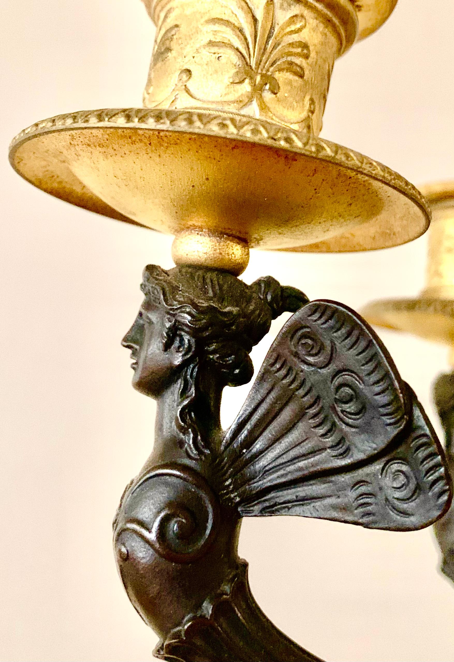 Paire de candélabres en bronze figuratif de style Premier Empire signés Rabiat, 1805 en vente 11