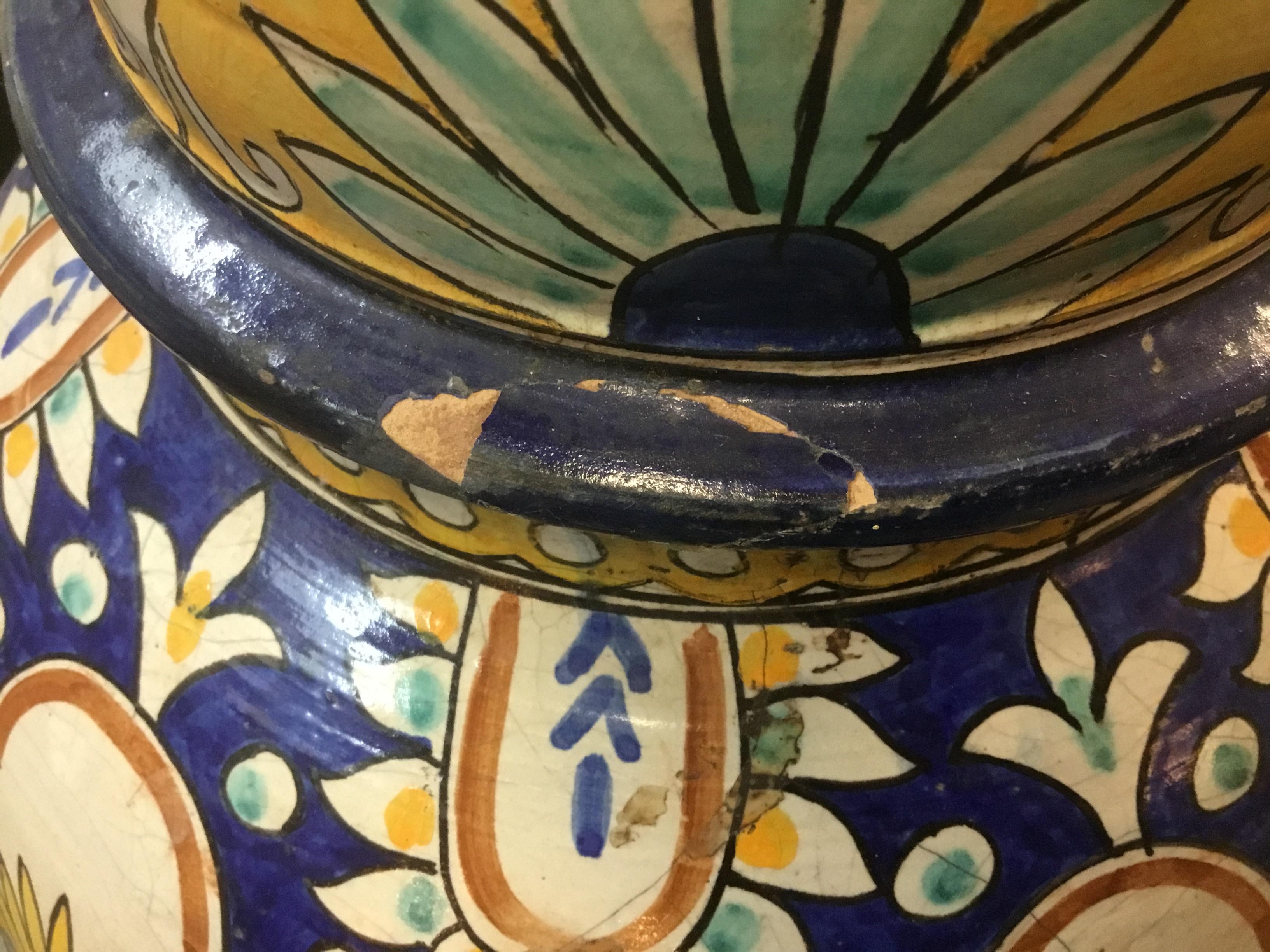 Paar Palast Größe marokkanischen Glasur dekoriert keramische Jars im Angebot 13