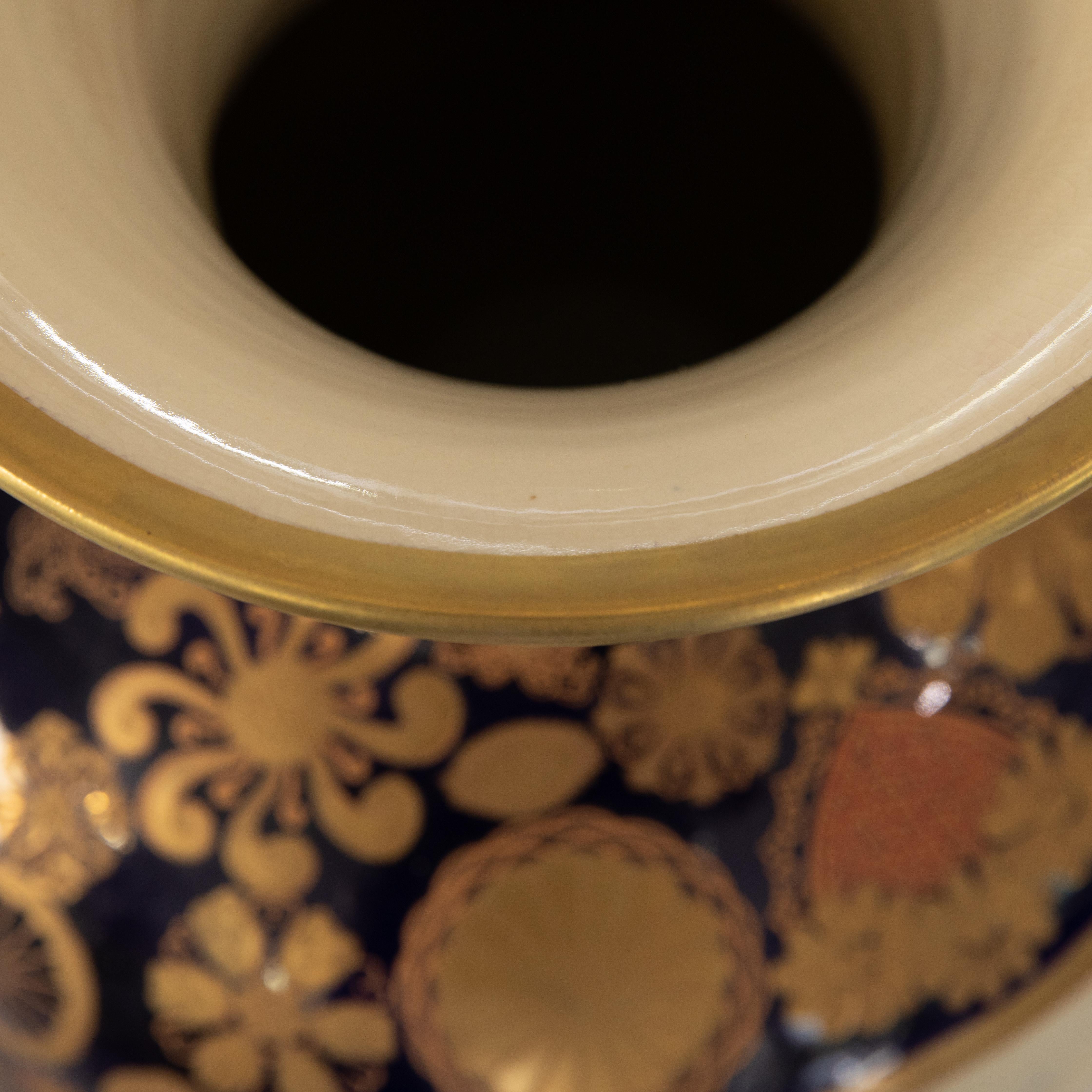 Pair of Palace Sized Vintage Japanese Kutani/Satsuma Vases, circa 1920s 4