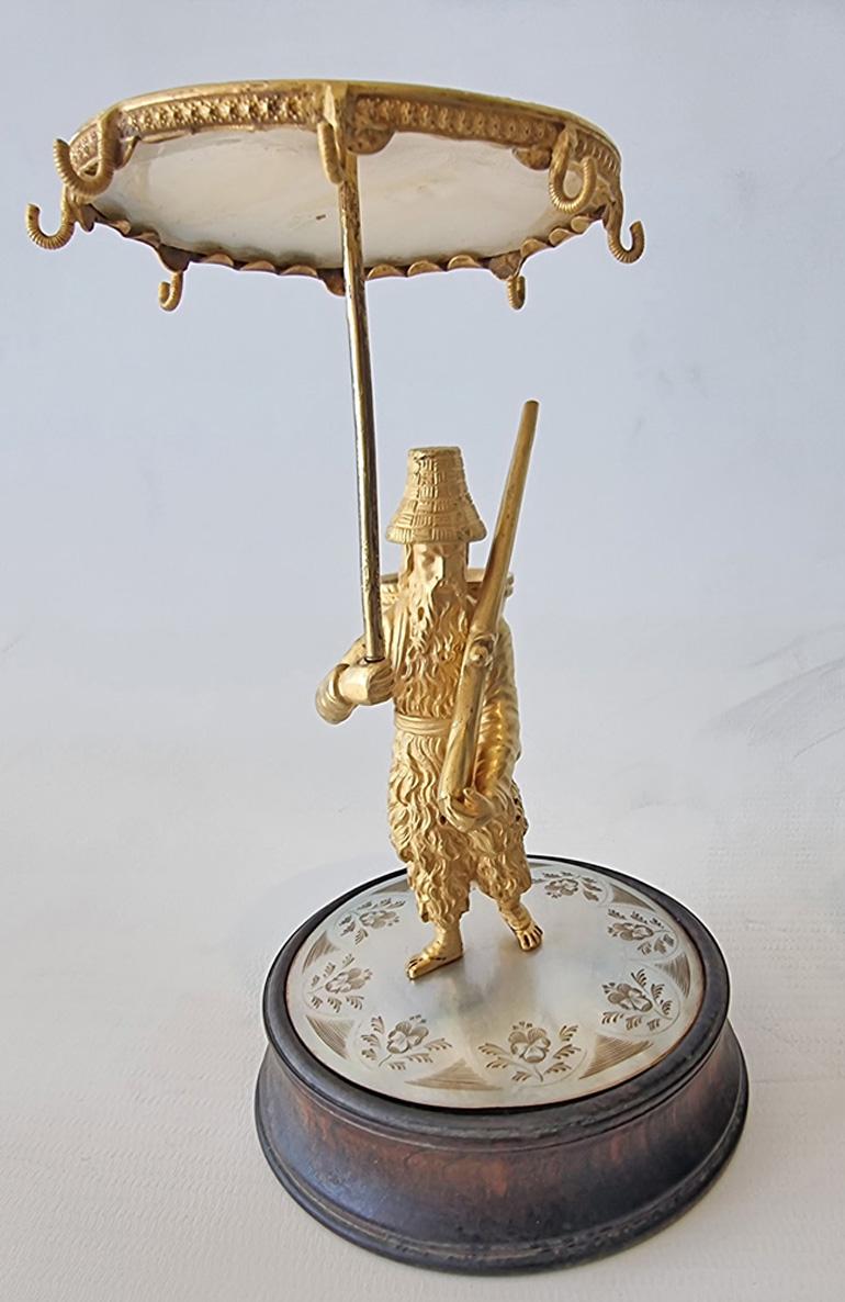 Early 19th Century Pair of Palais Royal Ring Stands Depicting Robinson Crusoe and Man Friday For Sale