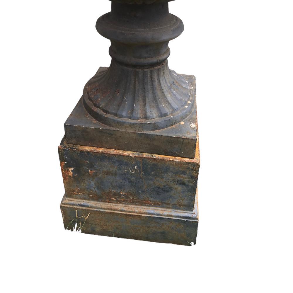 Pair of Palatial Cast Iron Garden Urns 53.5