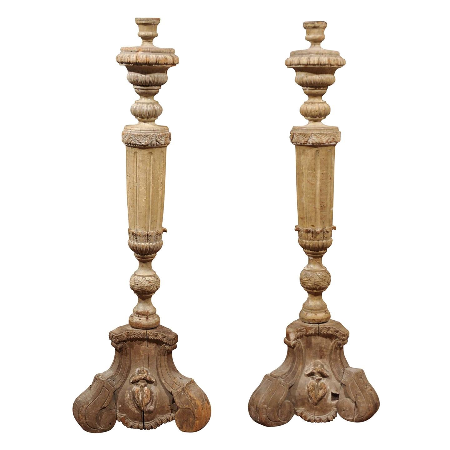 Pair of Palatial Sized Continental Floor Standing Torcheres, ca. 1800