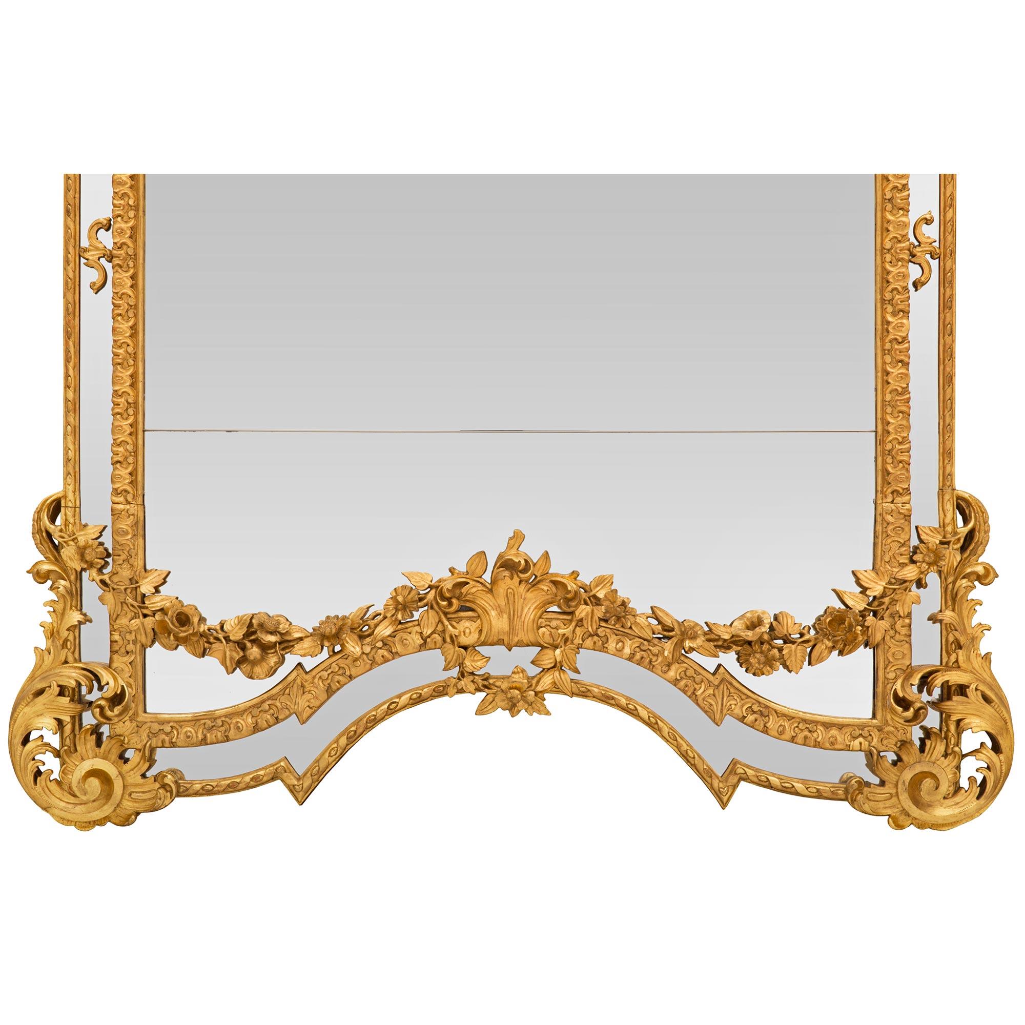 Pair of Palatially Scaled Italian 19th Century Baroque St. Double Framed Mirrors 3