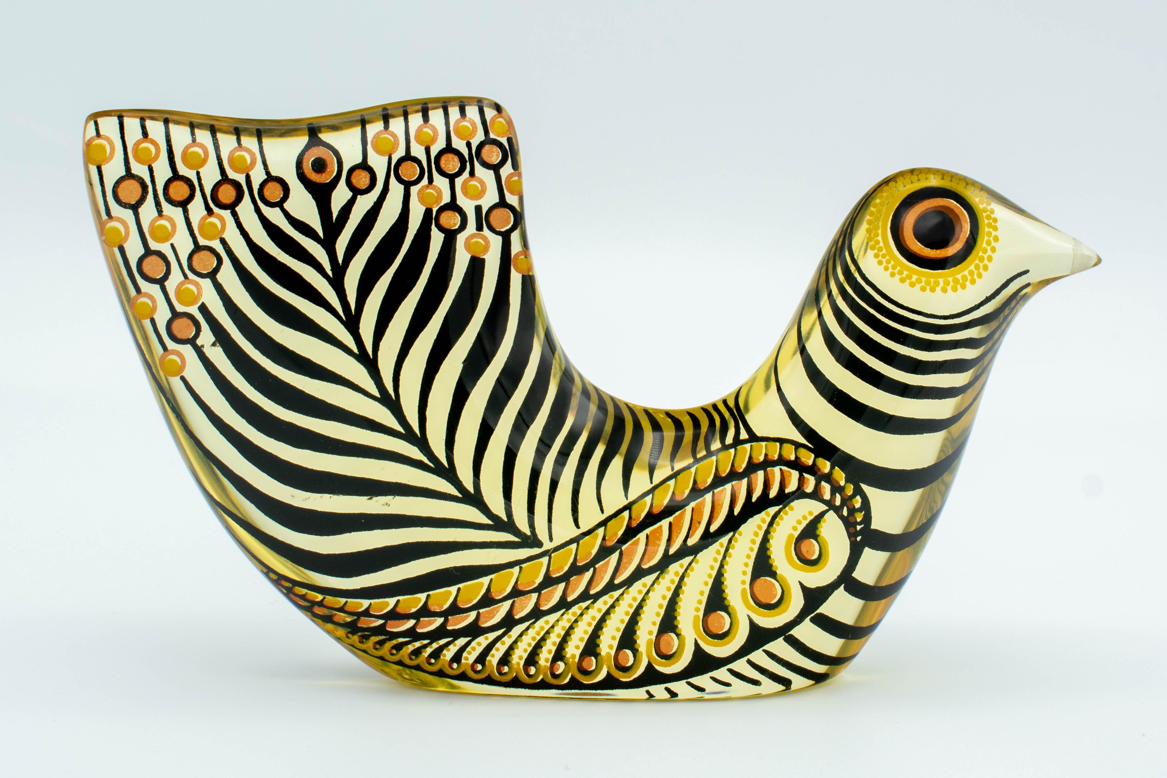 Mid-Century Modern Pair of Palatnik Op Art Lucite Birds