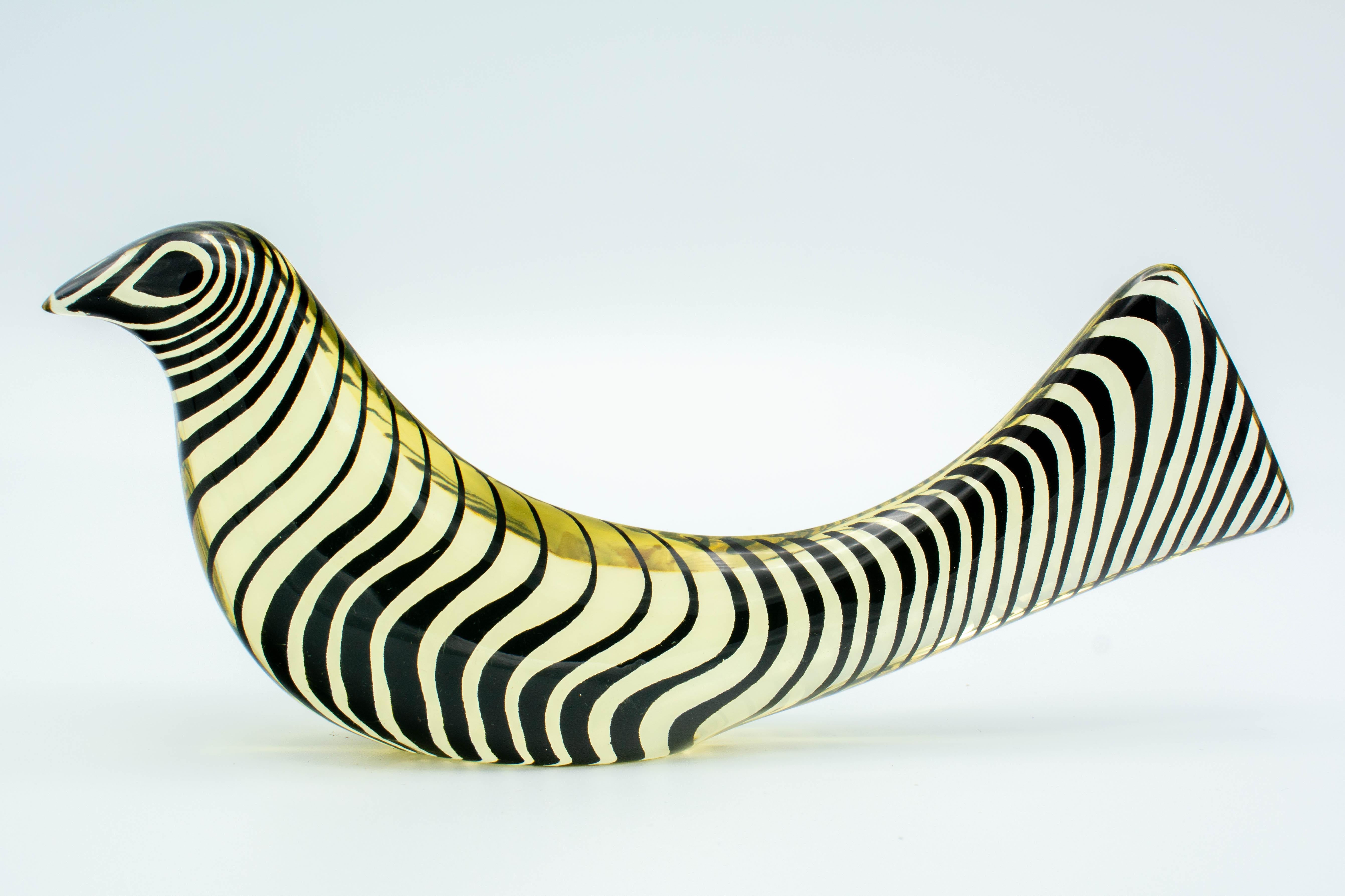 Pair of Palatnik Op Art Lucite Birds 1