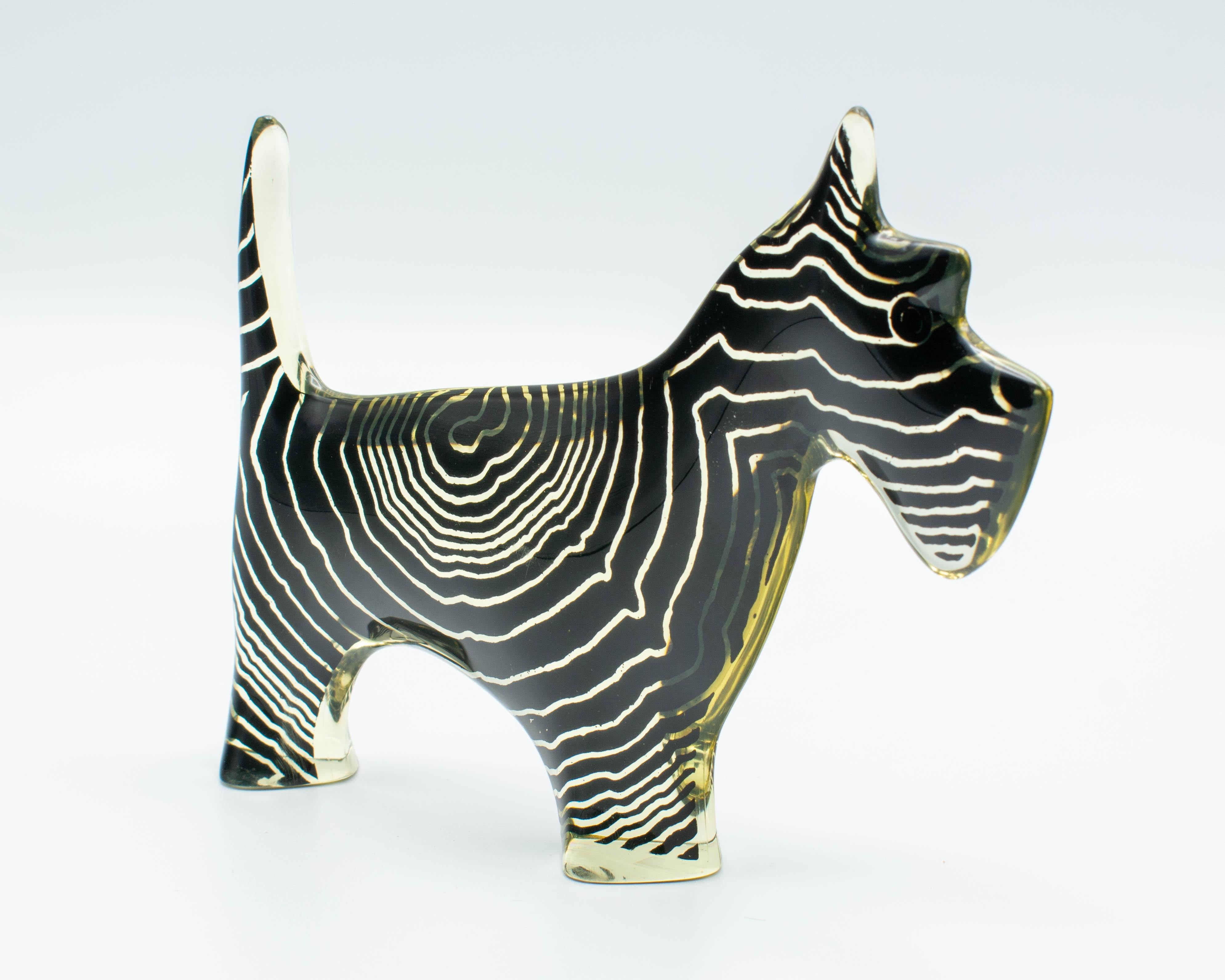 Pair of Palatnik Op Art Lucite Dogs 1