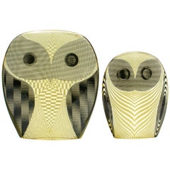 Pair of Palatnik Op Art Lucite Owls