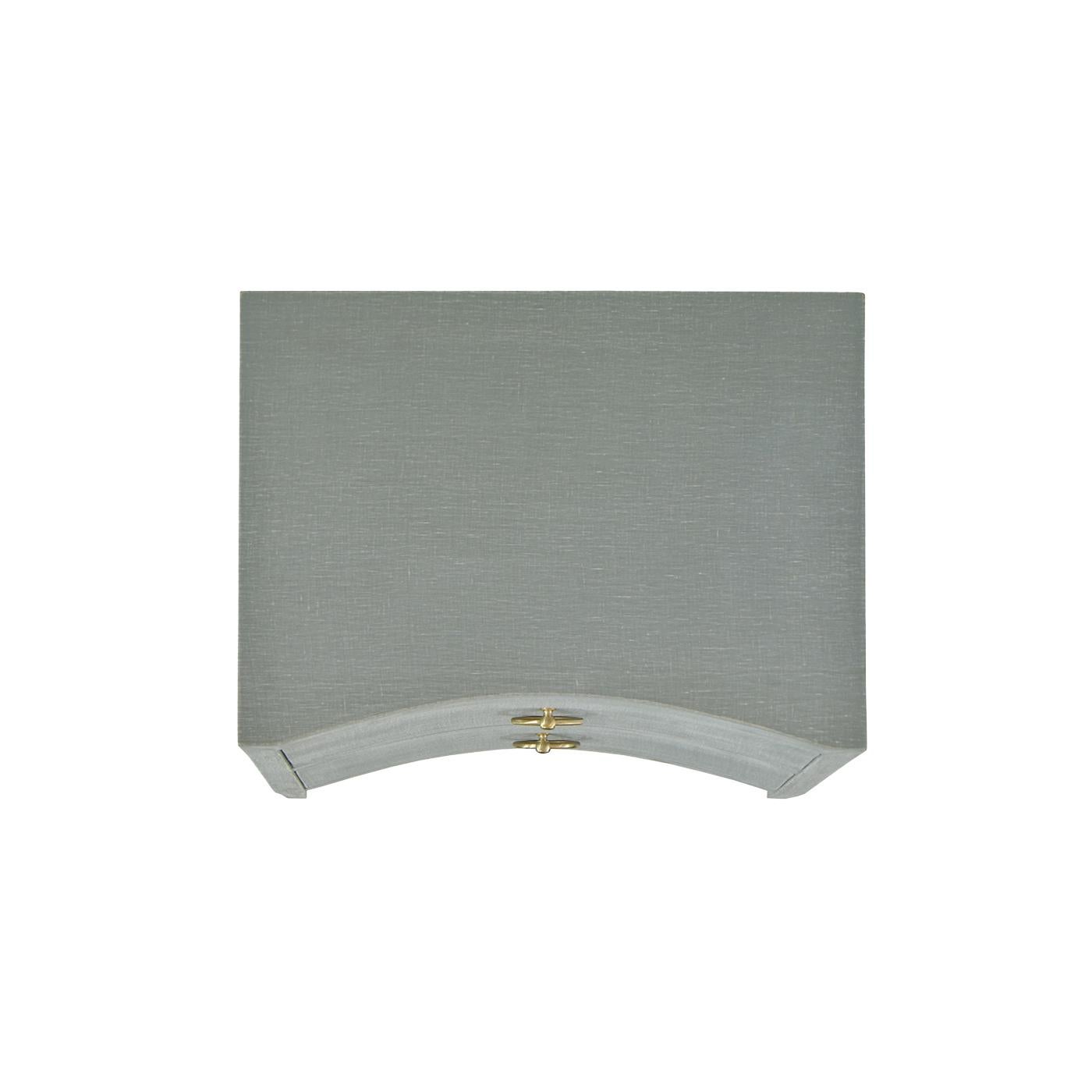 Asian Pair of Pale Blue Linen Wrapped Modern Nightstands For Sale