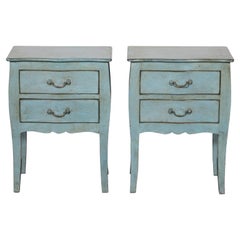 Pair of Pale Blue Two-Drawer Bedside Tables