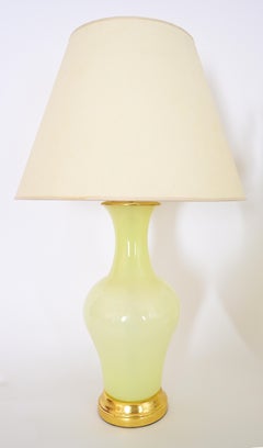 Coppia di lampade da tavolo in vetro di Murano color citrino pallido dello Studio A. David Duncan