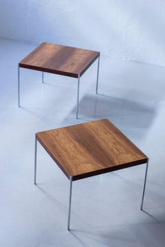pair of palisander side tables by Uno & Östen Kristiansson, Sweden, 1960s