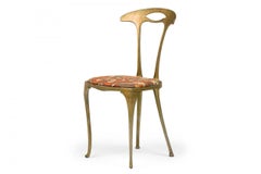 Pair of Palladio Italian Mid-Century Gilt Metal Side Chairs