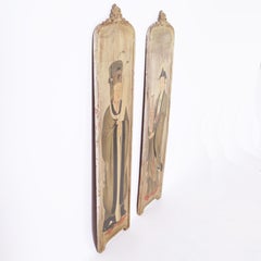 Pair of Palladio Painted Chinoiserie Wall Plaques