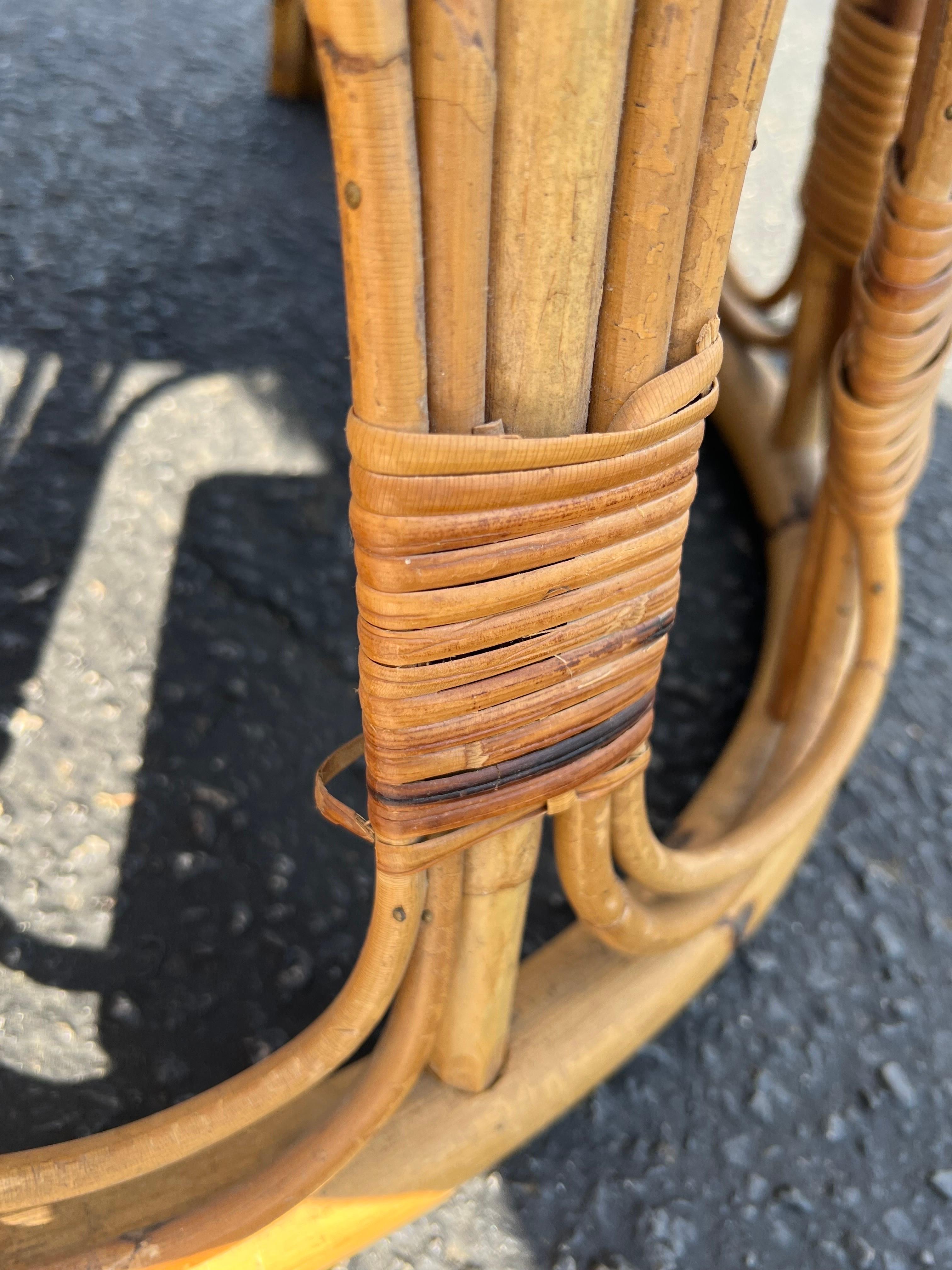 Pair of Palm Beach Bamboo Chairs with Matching Table 4