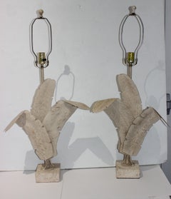 Pair of Palm Frond Table Lamp Style of Michael Taylor