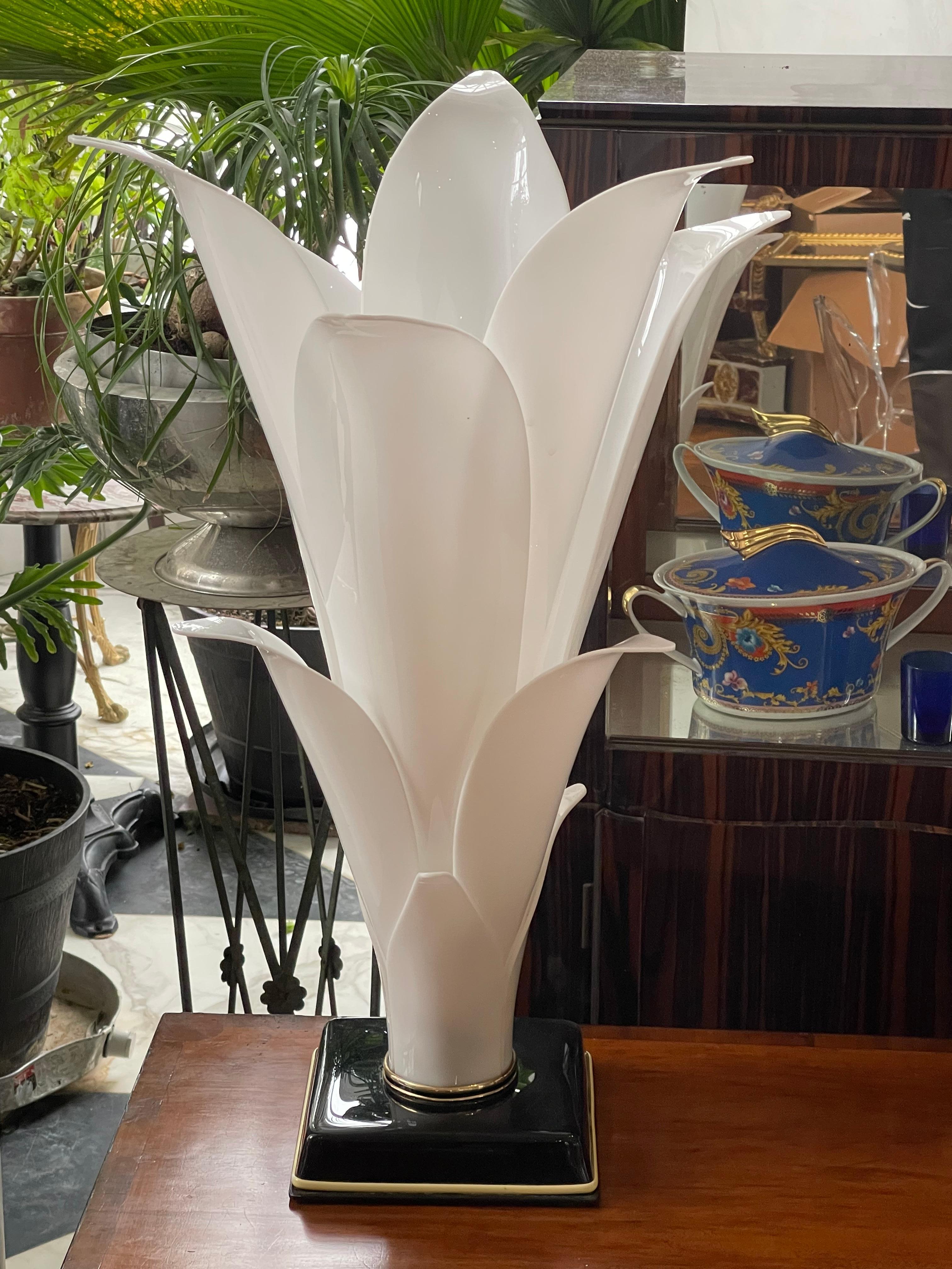 Lucite Pair of „Palm“ Lamps by Rougier For Sale