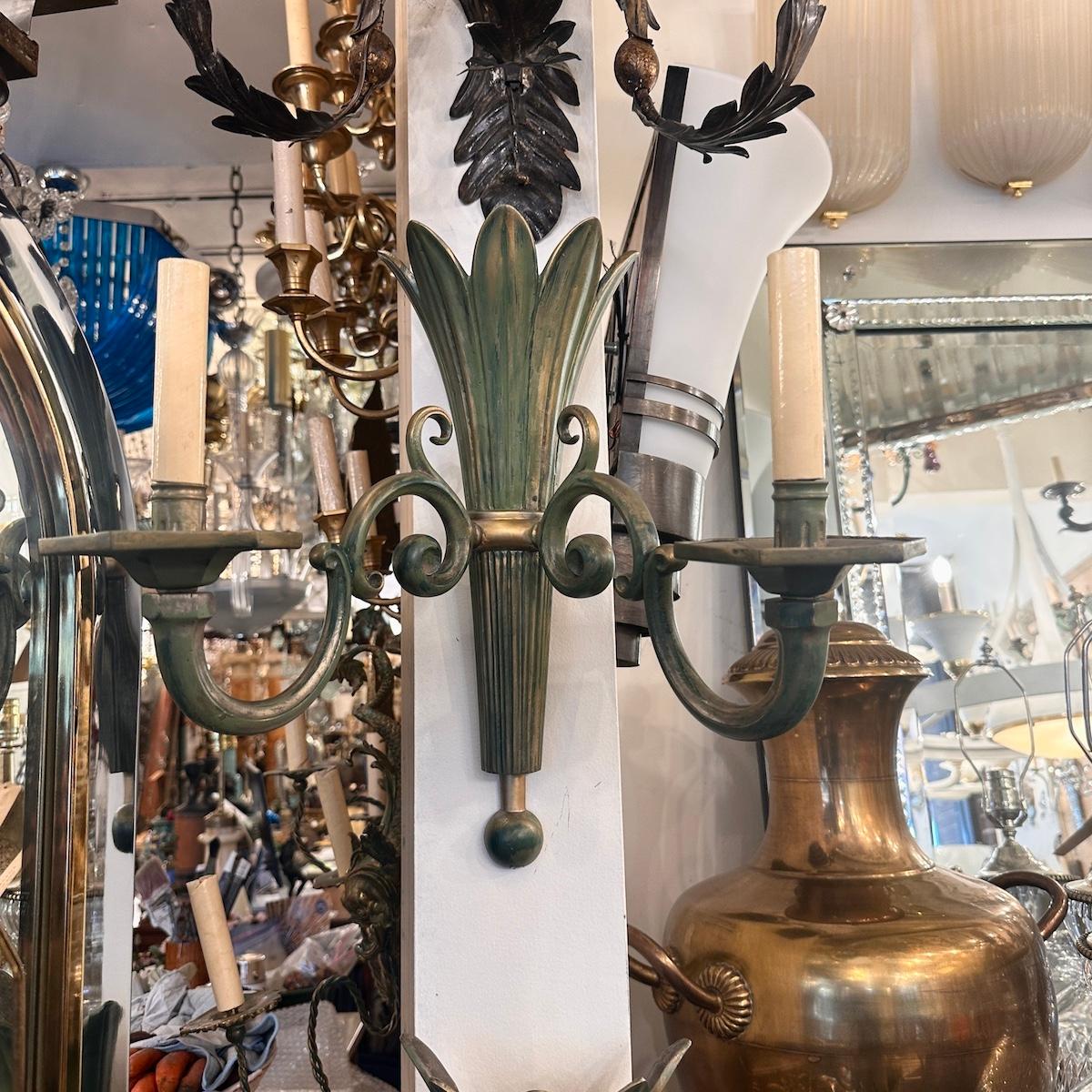 Pair of Palm Sconces For Sale 1