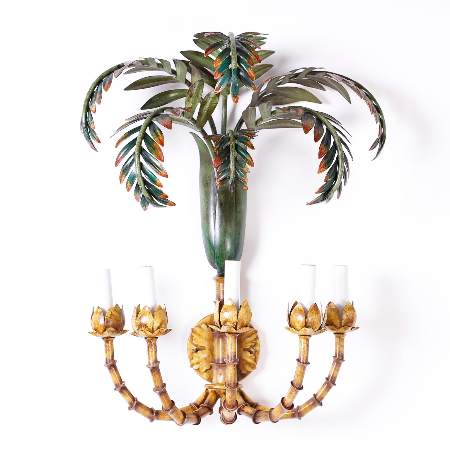 palm tree wall sconces