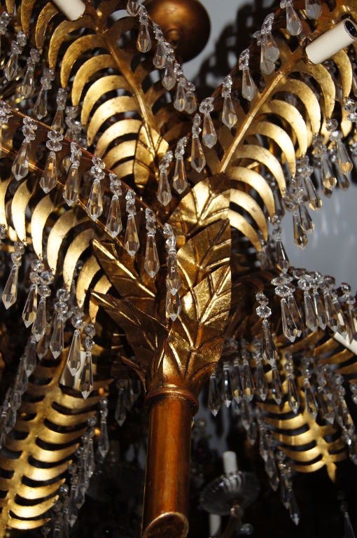 Mid-20th Century Pair of Palm Tree Chandeliers,  Sold Individually