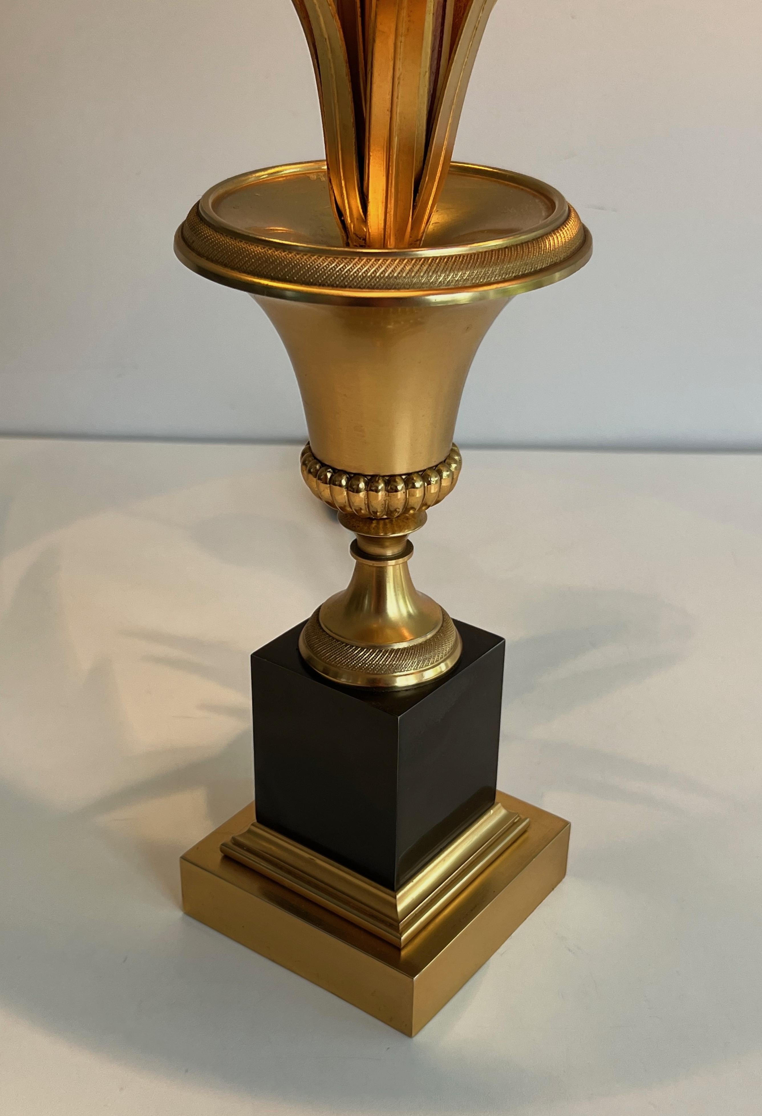Pair of Palm Tree Chrome and Brass Neoclassical Style Wal  Lights For Sale 6