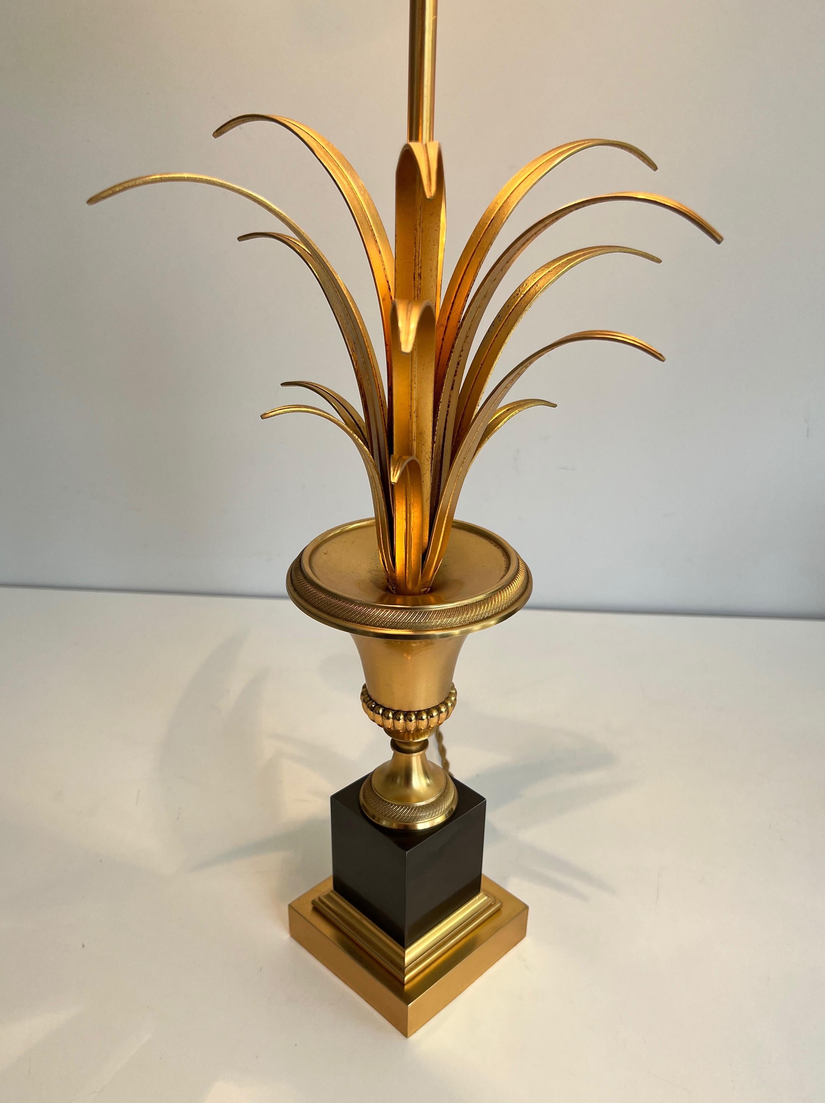 Pair of Palm Tree Chrome and Brass Neoclassical Style Wal  Lights For Sale 4