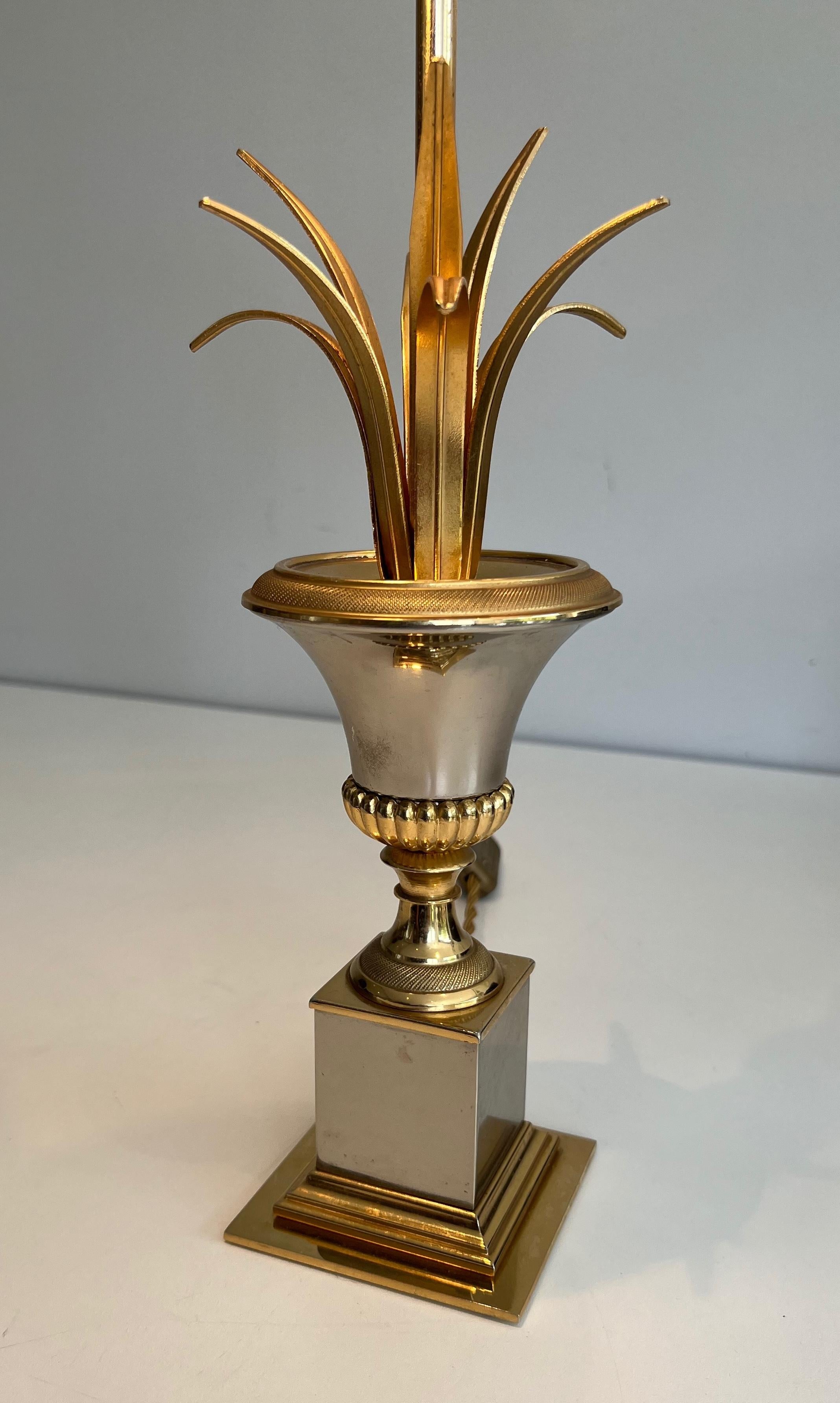 Paire de lampes de table en chrome et laiton dans le style de la Maison Charles en vente 6