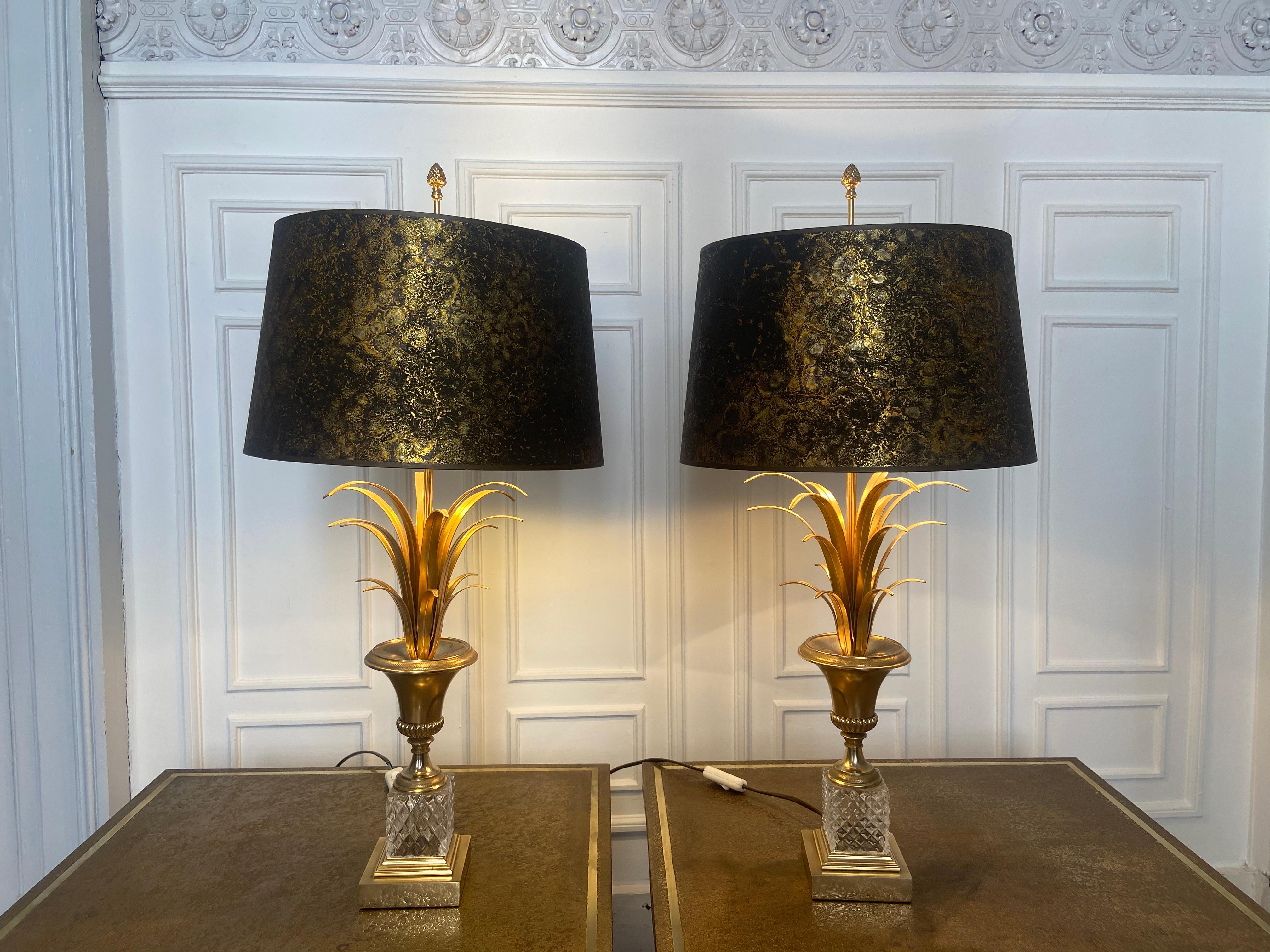 Pair of Palm Tree, Pineapple Lamps from Boulanger, Belgium, 1970 For Sale 2