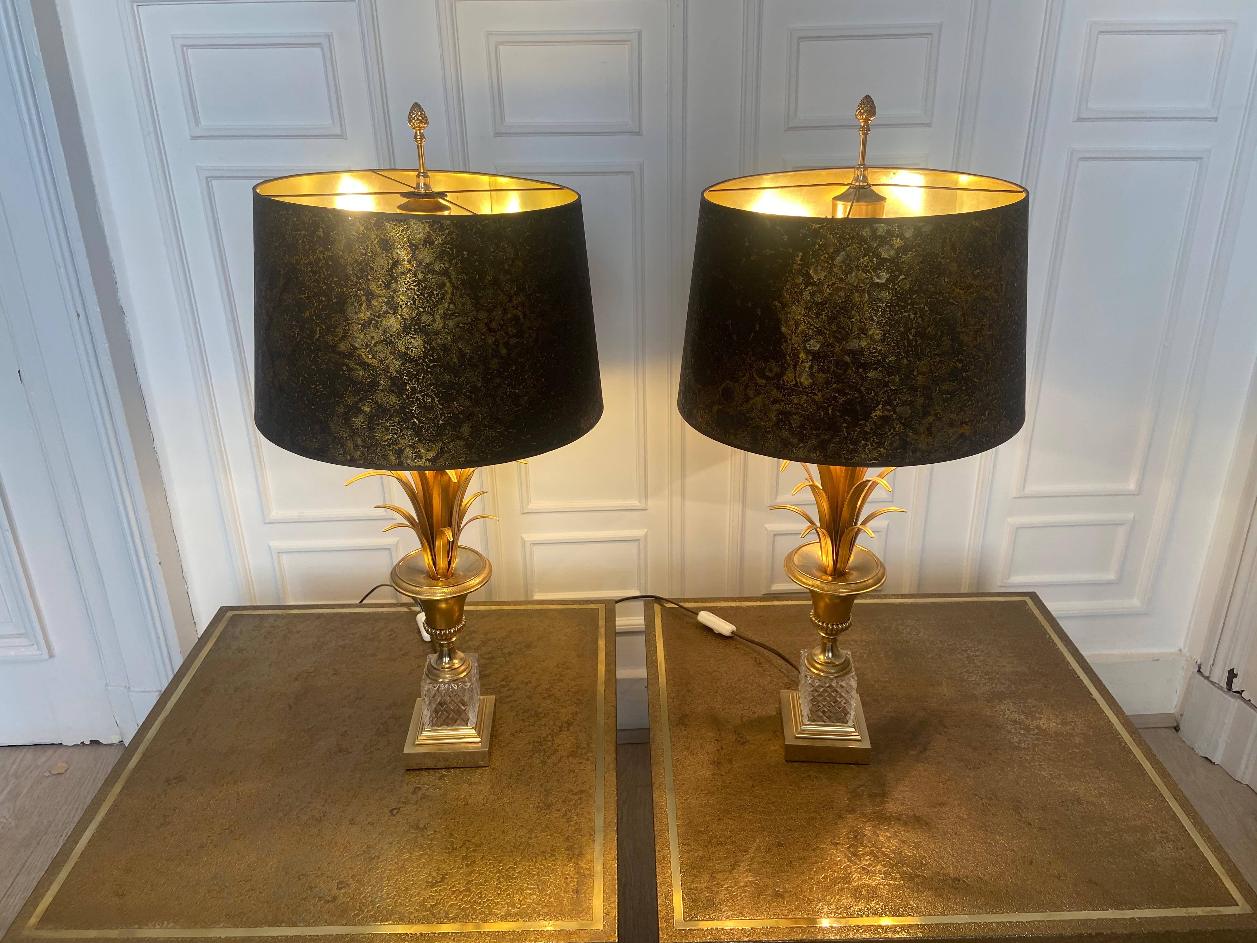 Pair of Palm Tree, Pineapple Lamps from Boulanger, Belgium, 1970 For Sale 3
