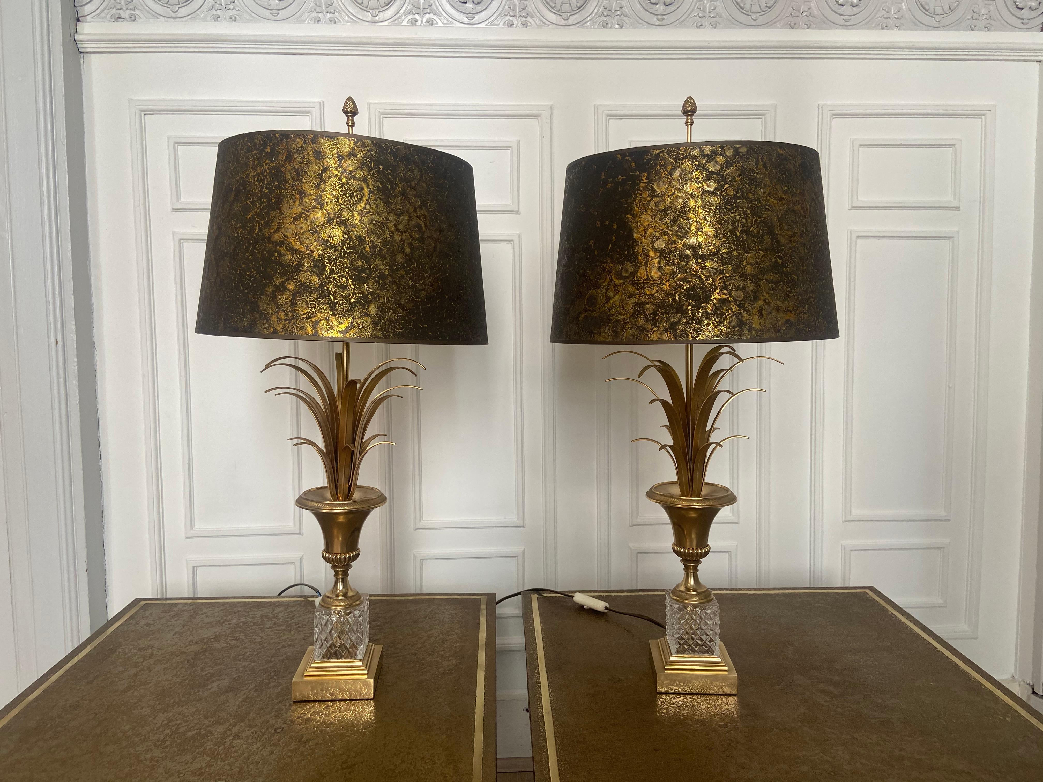 Pair of Palm Tree, Pineapple Lamps from Boulanger, Belgium, 1970 For Sale 4