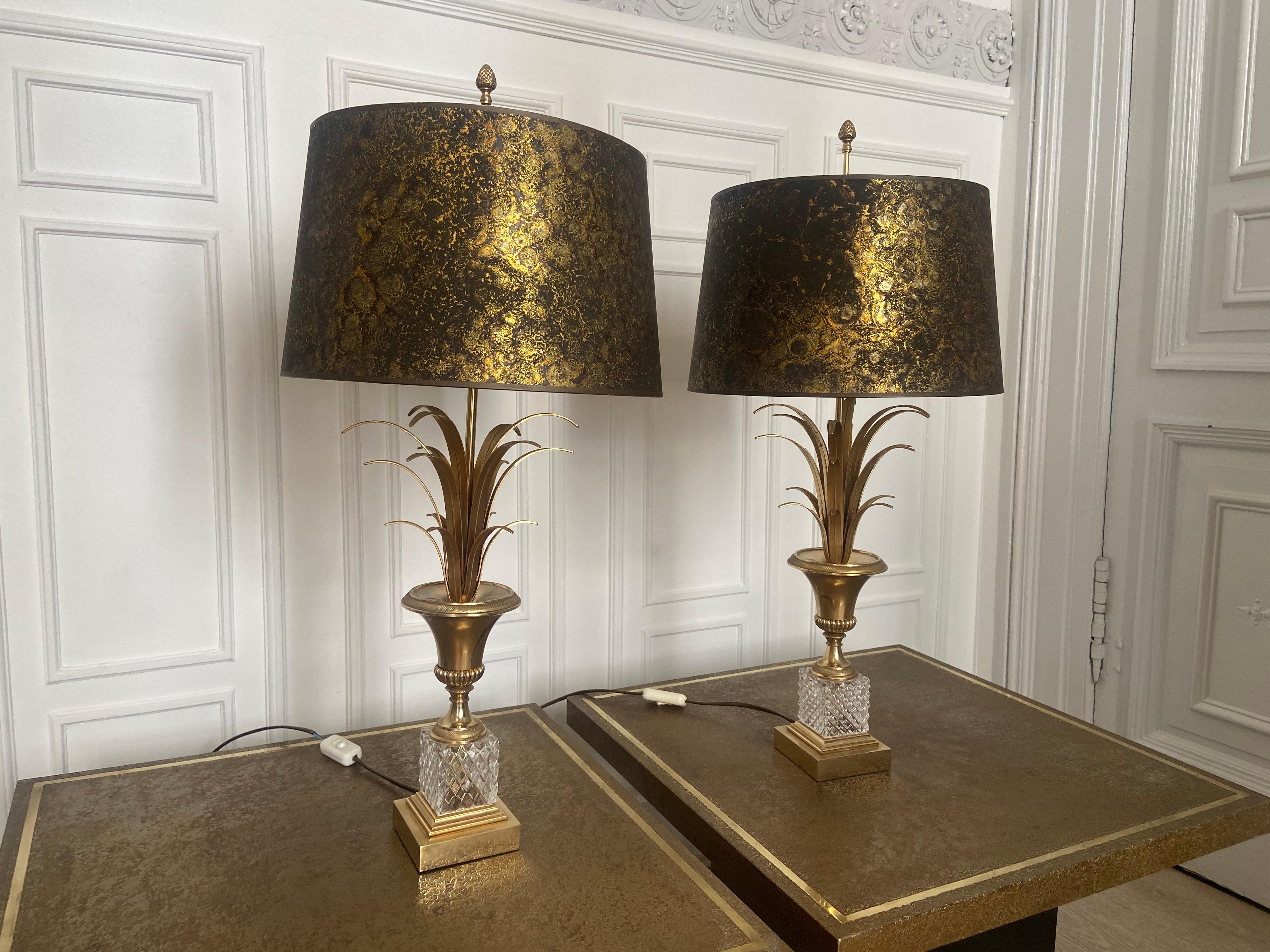 Pair of Palm Tree, Pineapple Lamps from Boulanger, Belgium, 1970 For Sale 5
