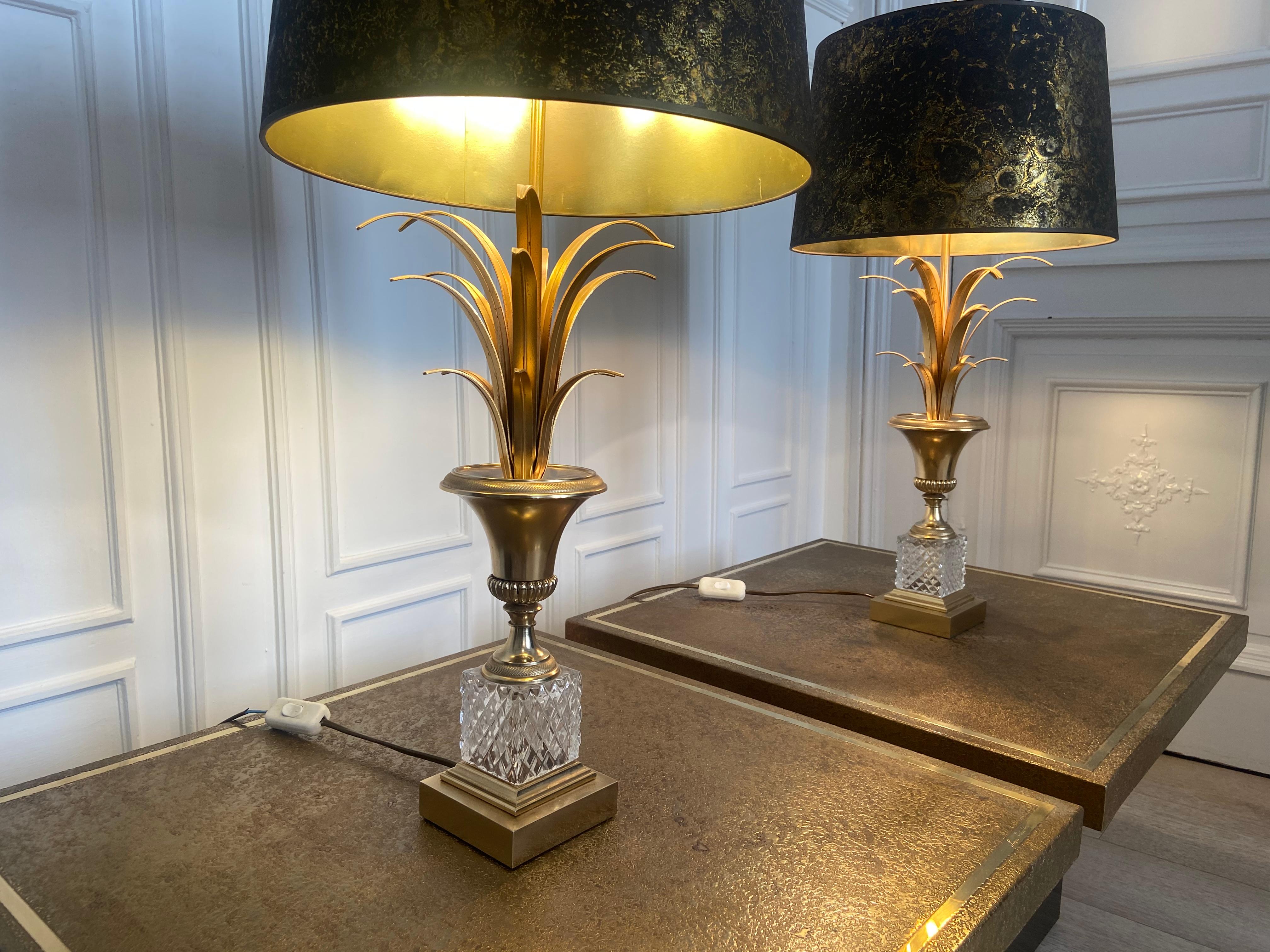 Belgian Pair of Palm Tree, Pineapple Lamps from Boulanger, Belgium, 1970 For Sale